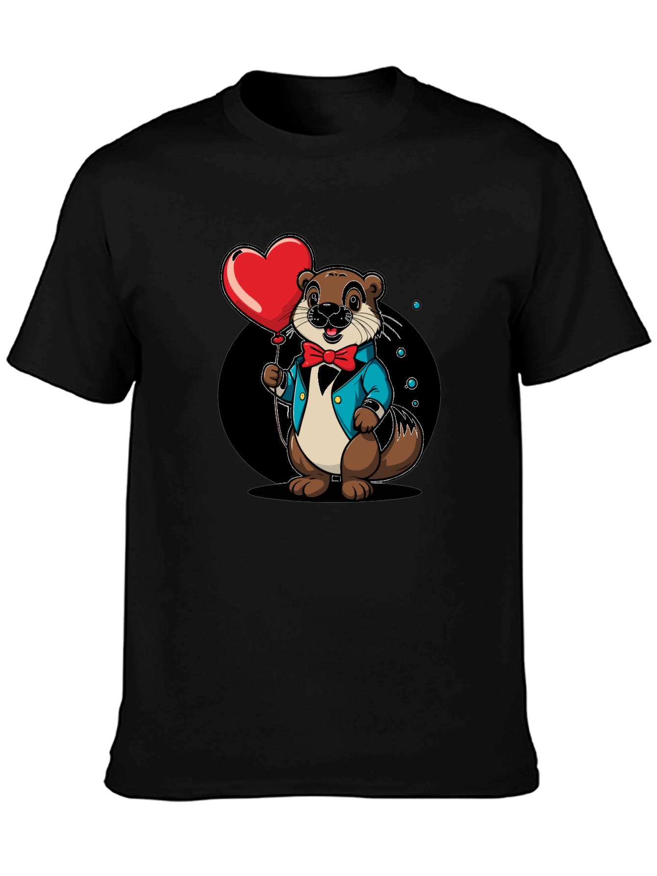 Otter with Heart Balloon Graphic Tee
