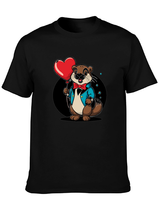 Otter with Heart Balloon Graphic Tee