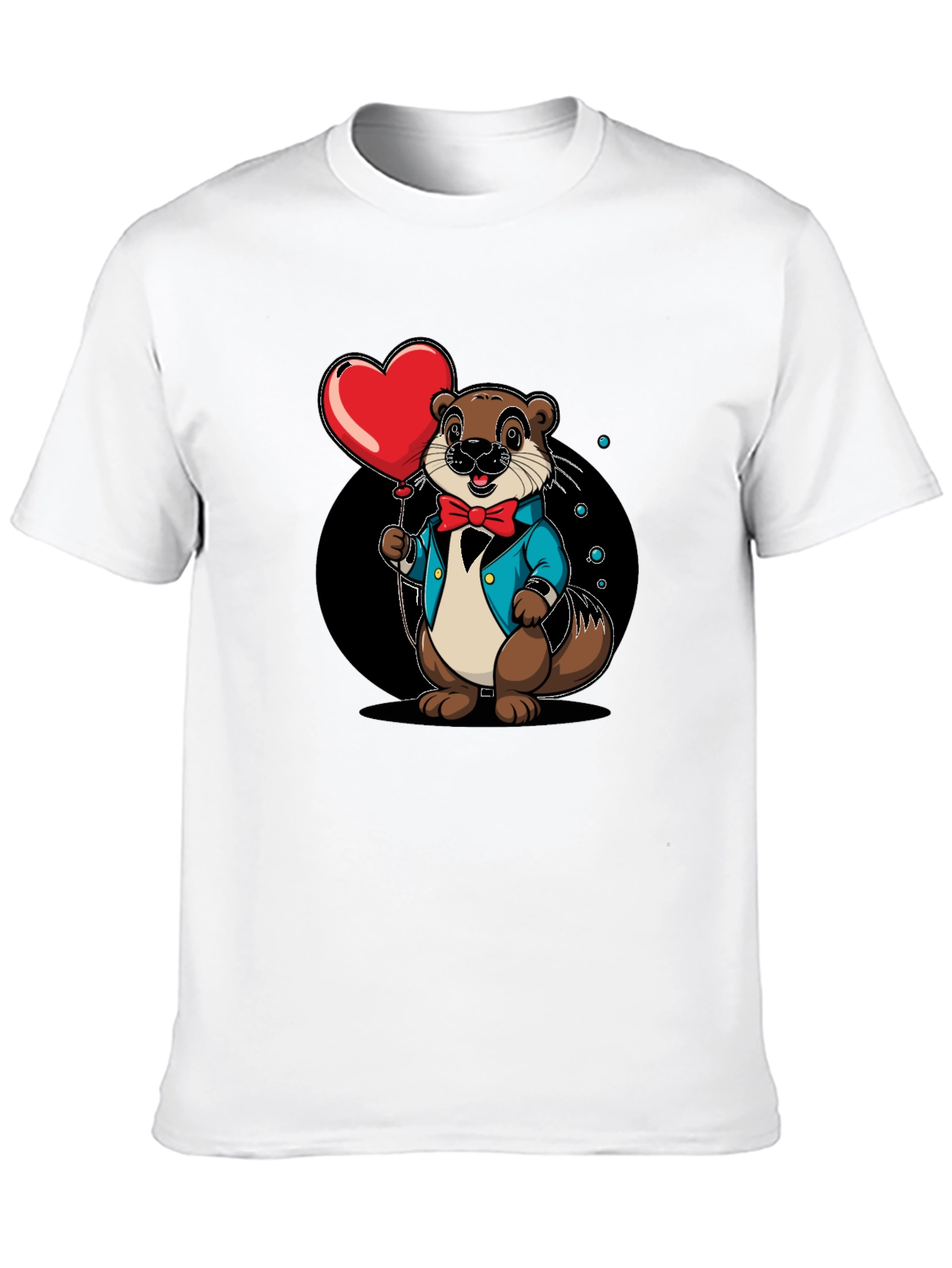 Otter with Heart Balloon Graphic Tee