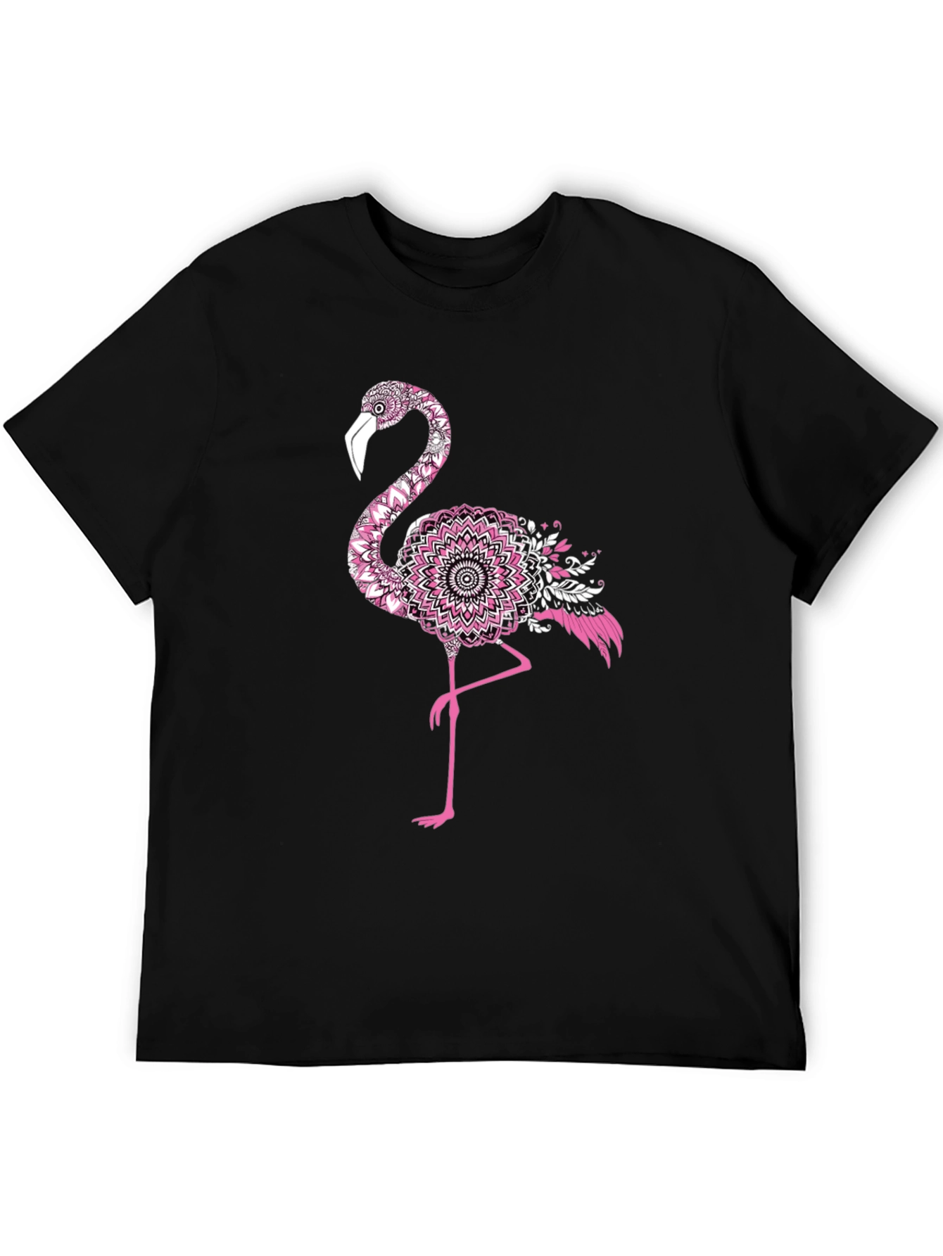 Black Flamingo Mandala Graphic Tee