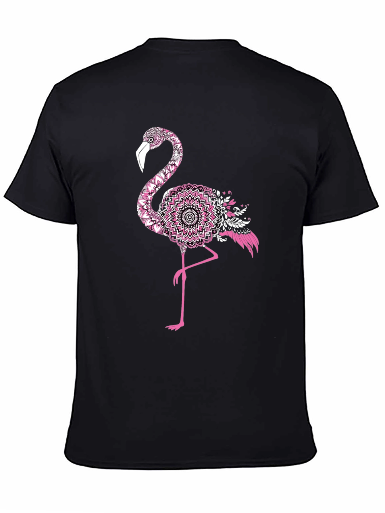Black Flamingo Mandala Graphic Tee
