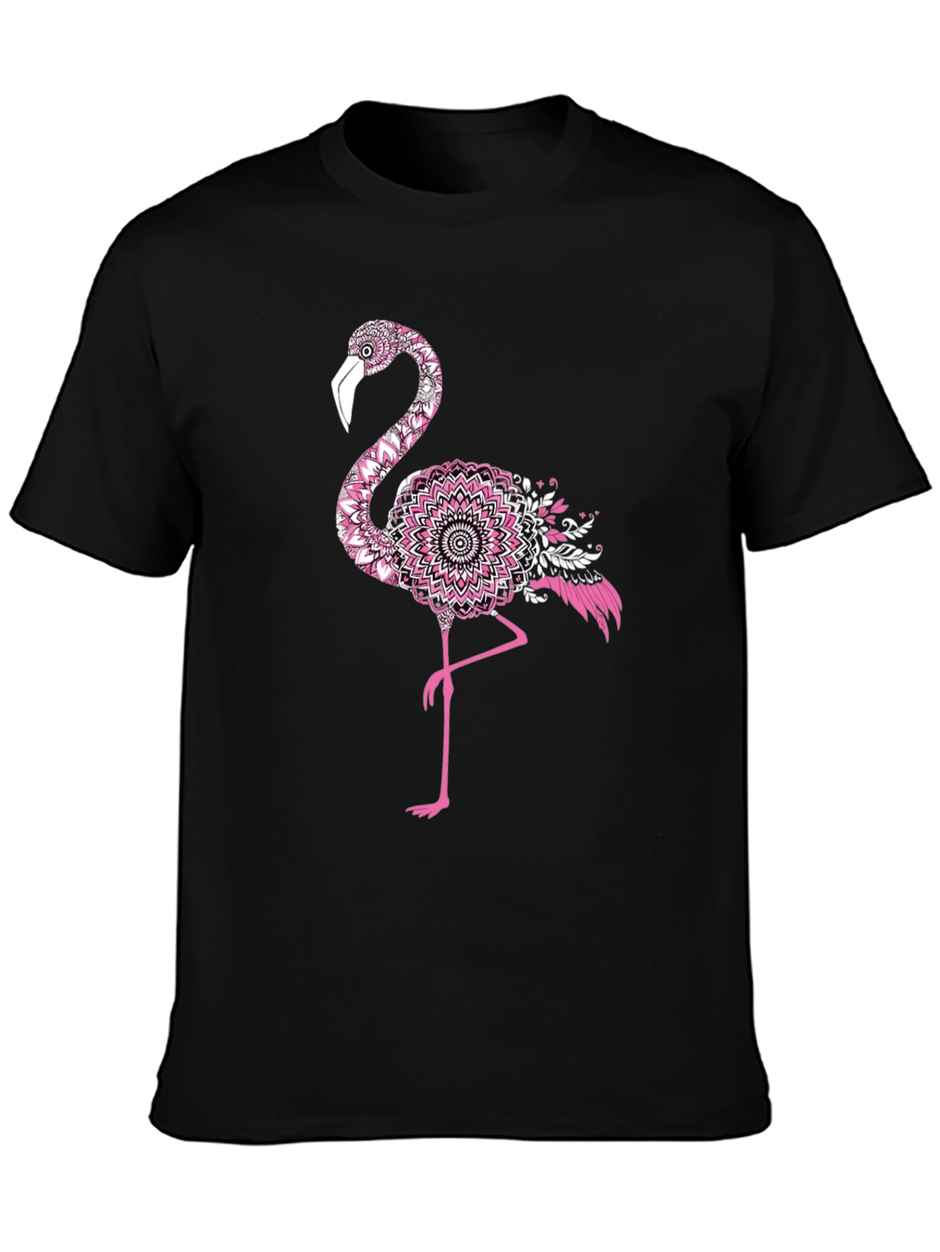 Black Flamingo Mandala Graphic Tee