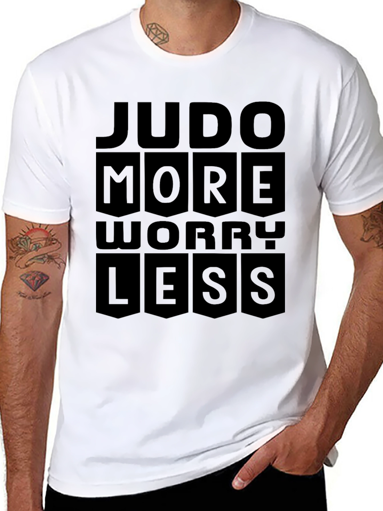 Judo More Worry Less Black T-Shirt