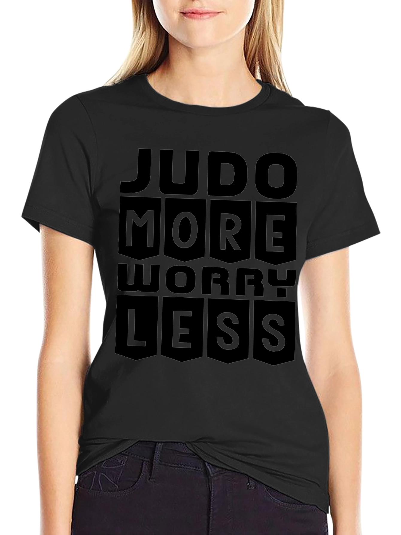 Judo More Worry Less Black T-Shirt