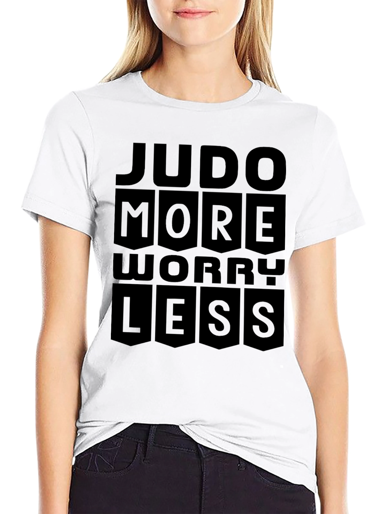 Judo More Worry Less Black T-Shirt