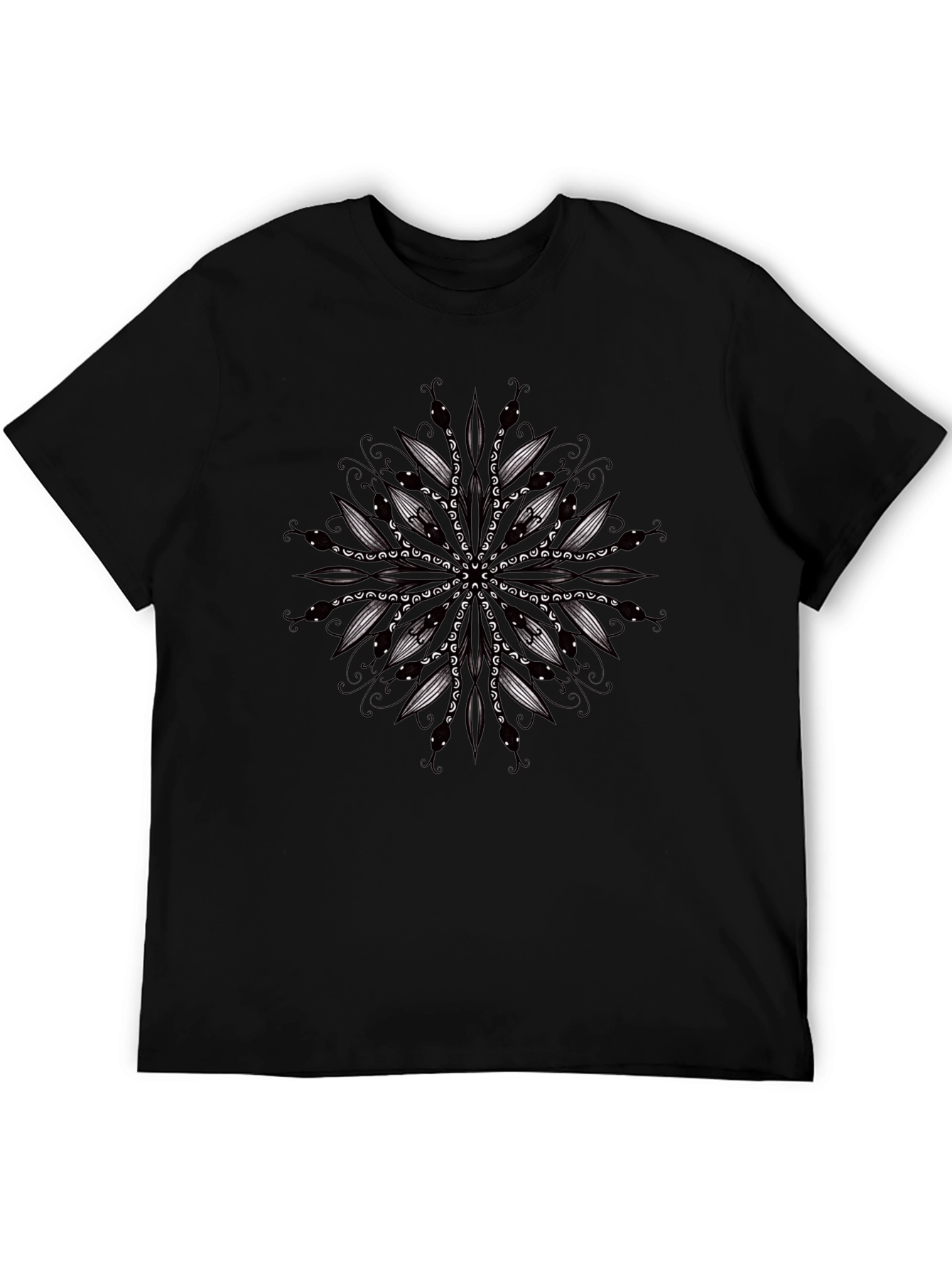 Dark Mandala Graphic Tee - Stylish Mens Black T-Shirt