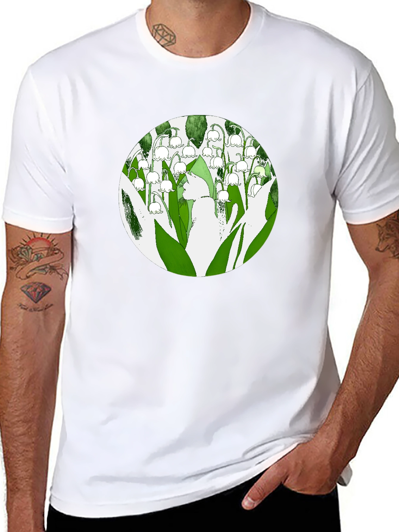 Lily of the Valley Graphic Tee - Black