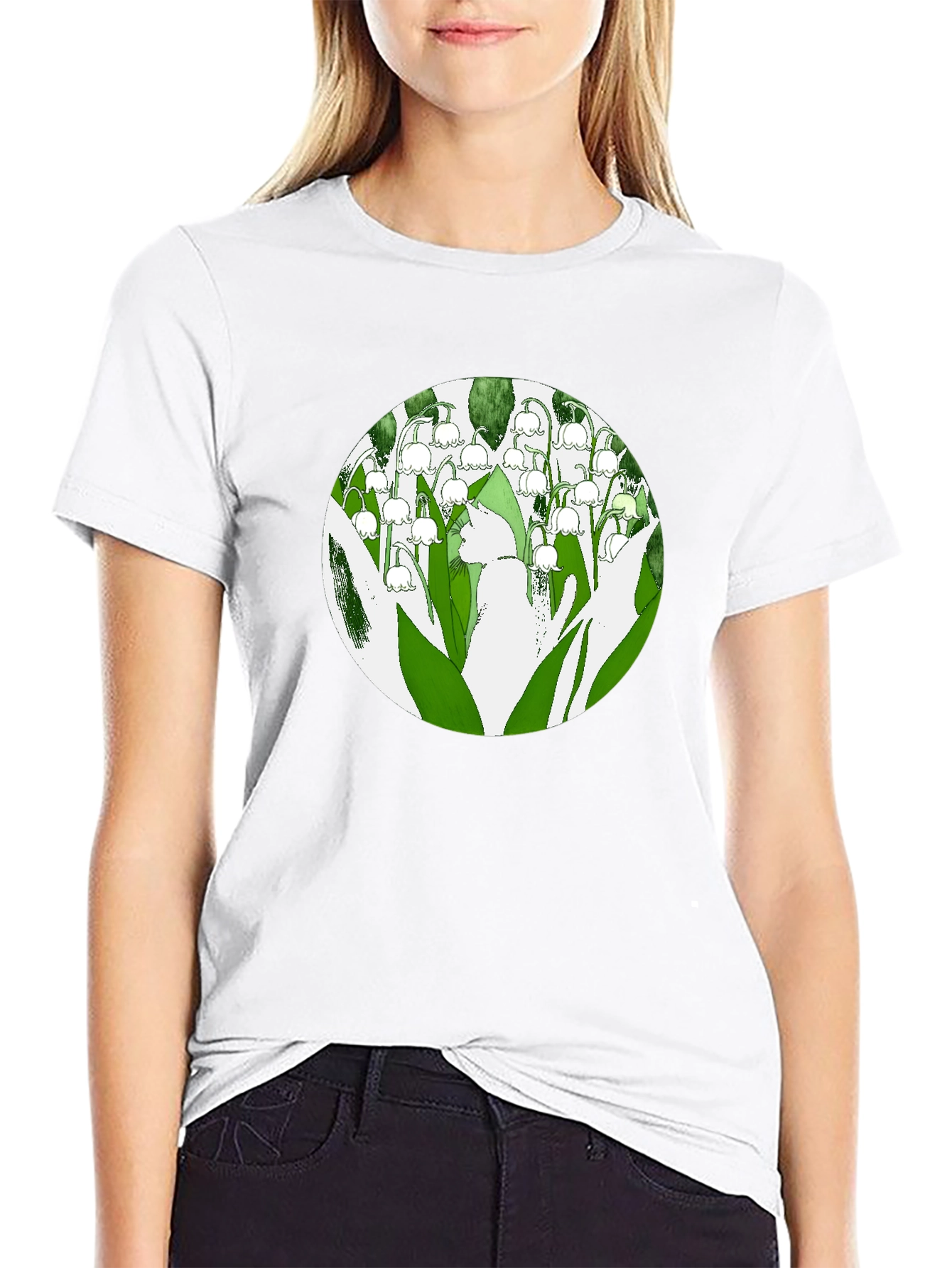 Lily of the Valley Graphic Tee - Black