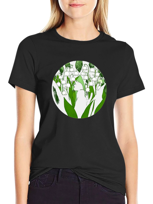Lily of the Valley Graphic Tee - Black