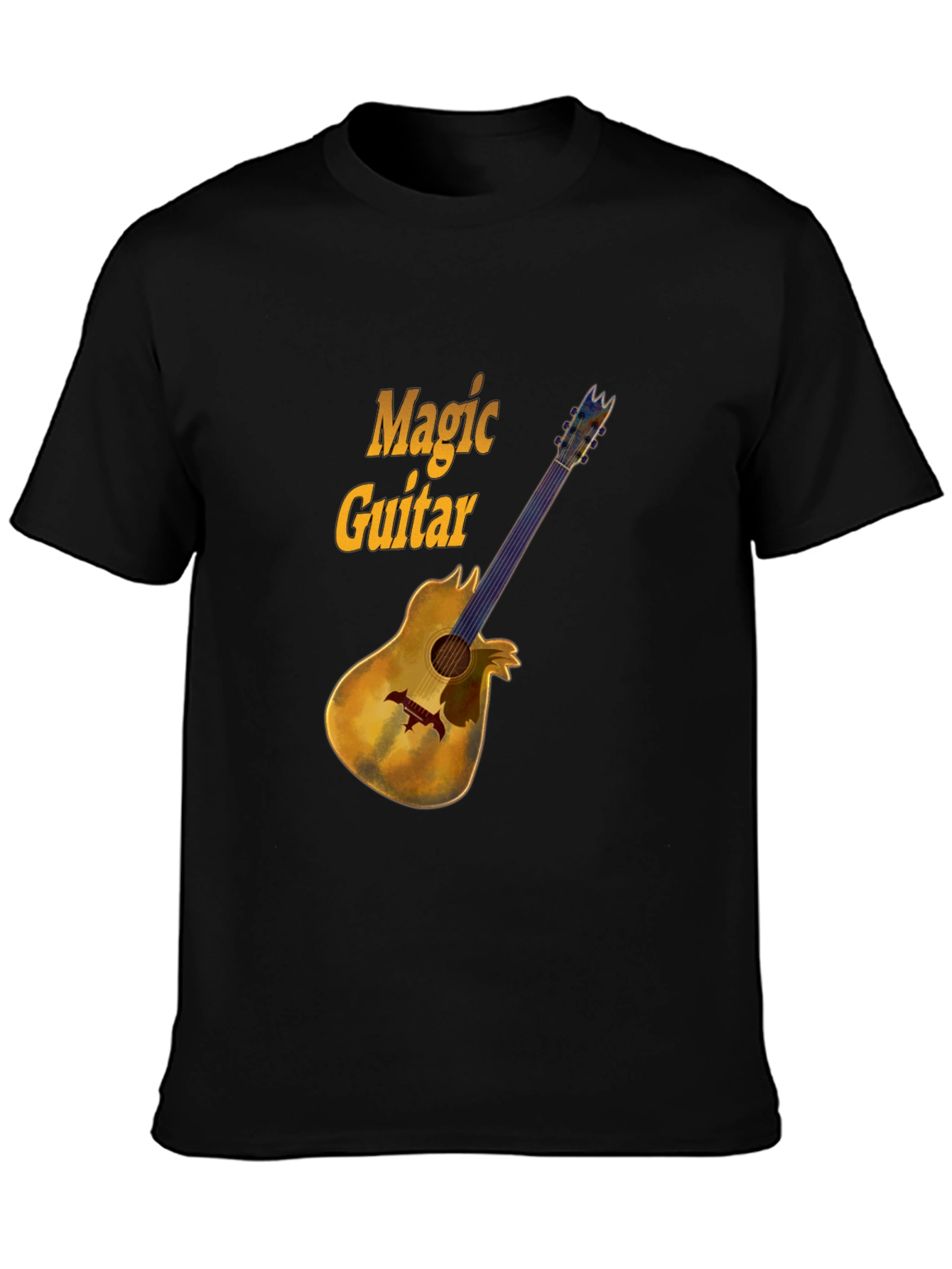 Magic Guitar Graphic Black T-Shirt