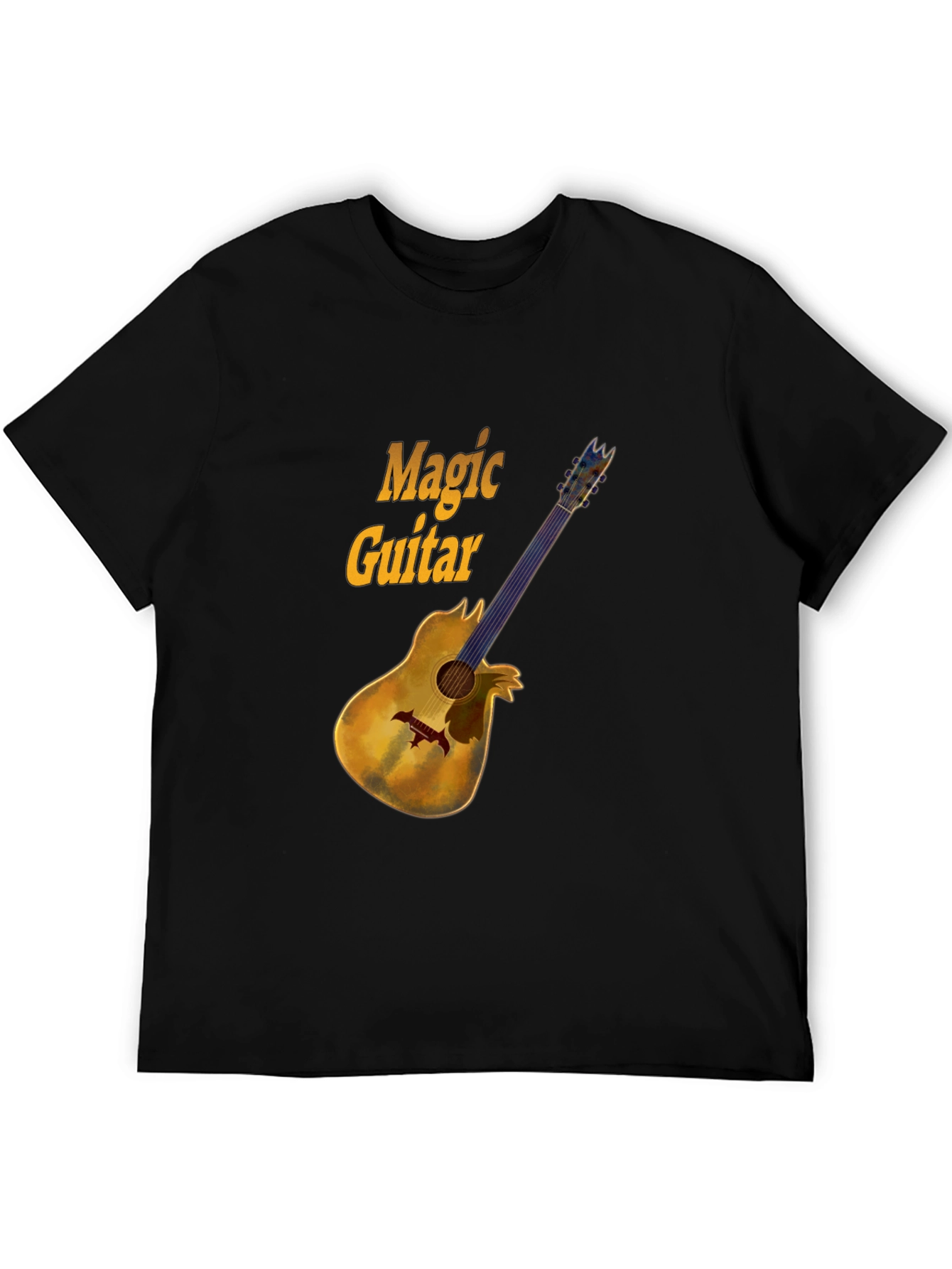 Magic Guitar Graphic Black T-Shirt