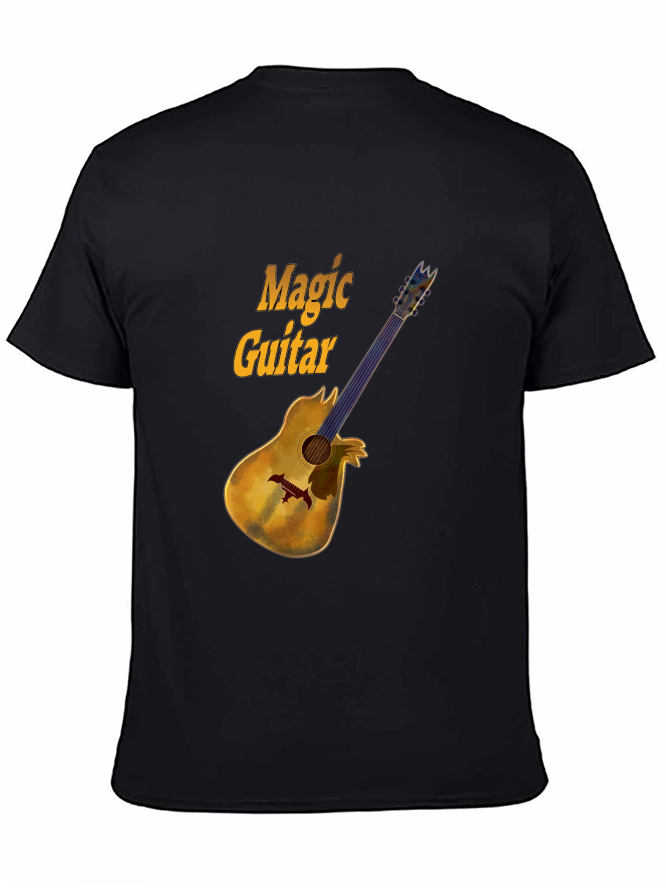 Magic Guitar Graphic Black T-Shirt