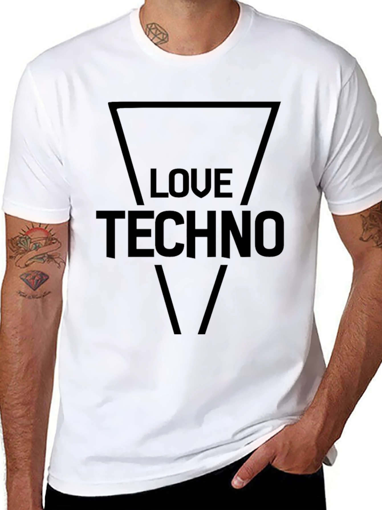 Love Techno Black Graphic Tee