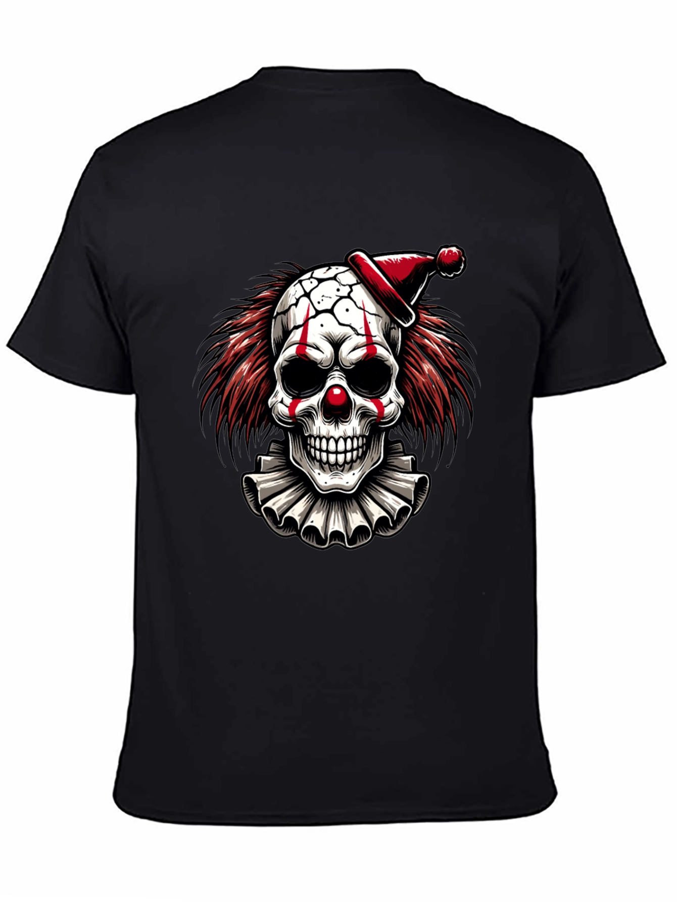 Clown Skull Graphic Tee - Black