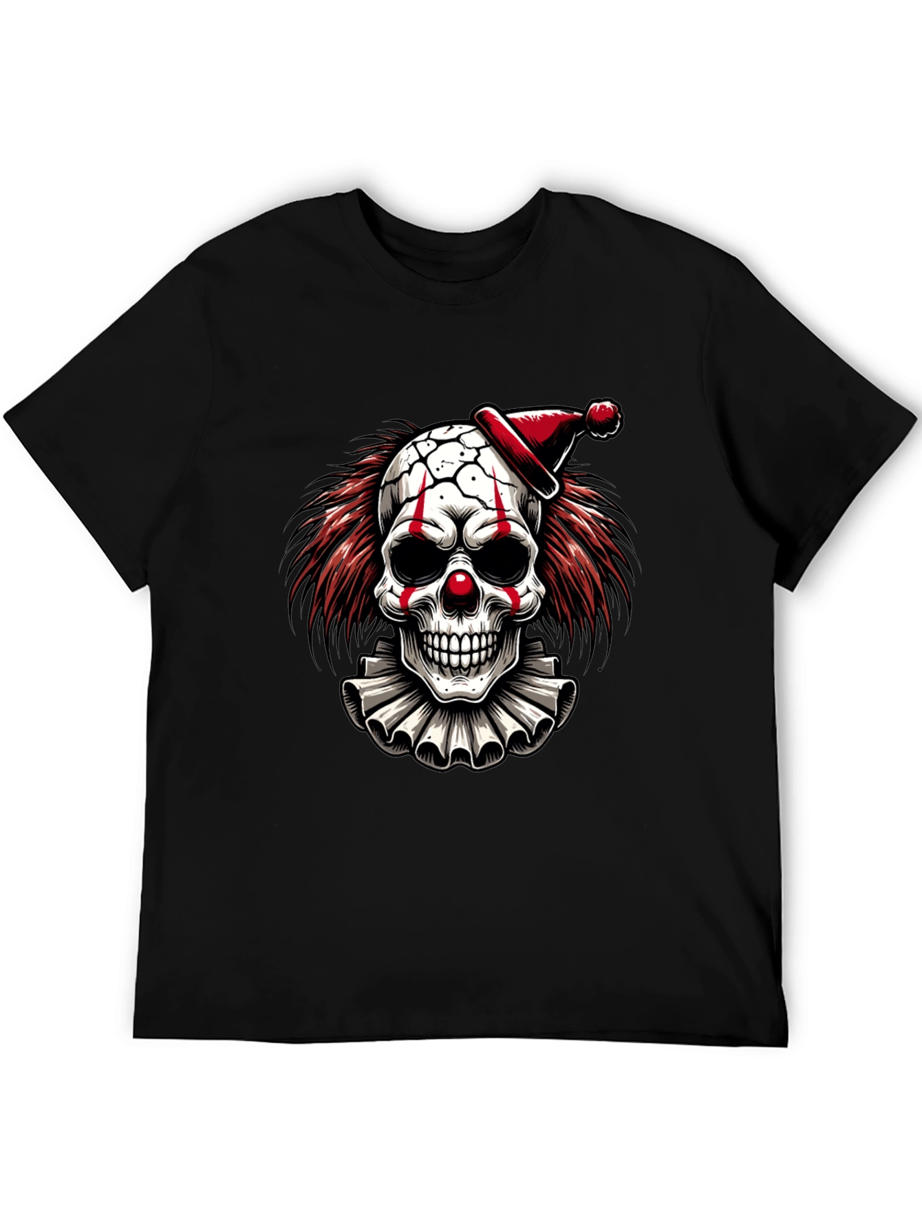 Clown Skull Graphic Tee - Black