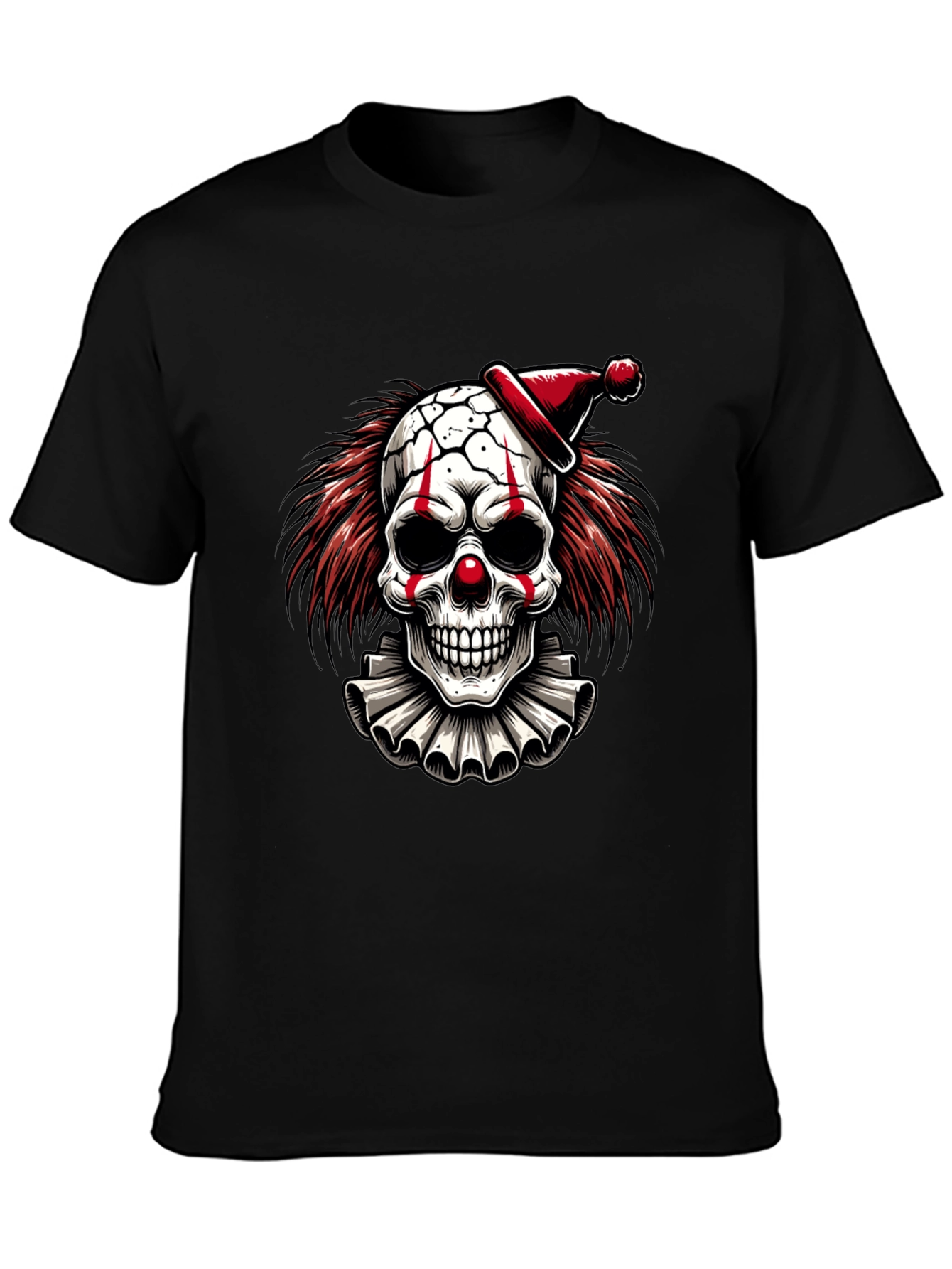 Clown Skull Graphic Tee - Black
