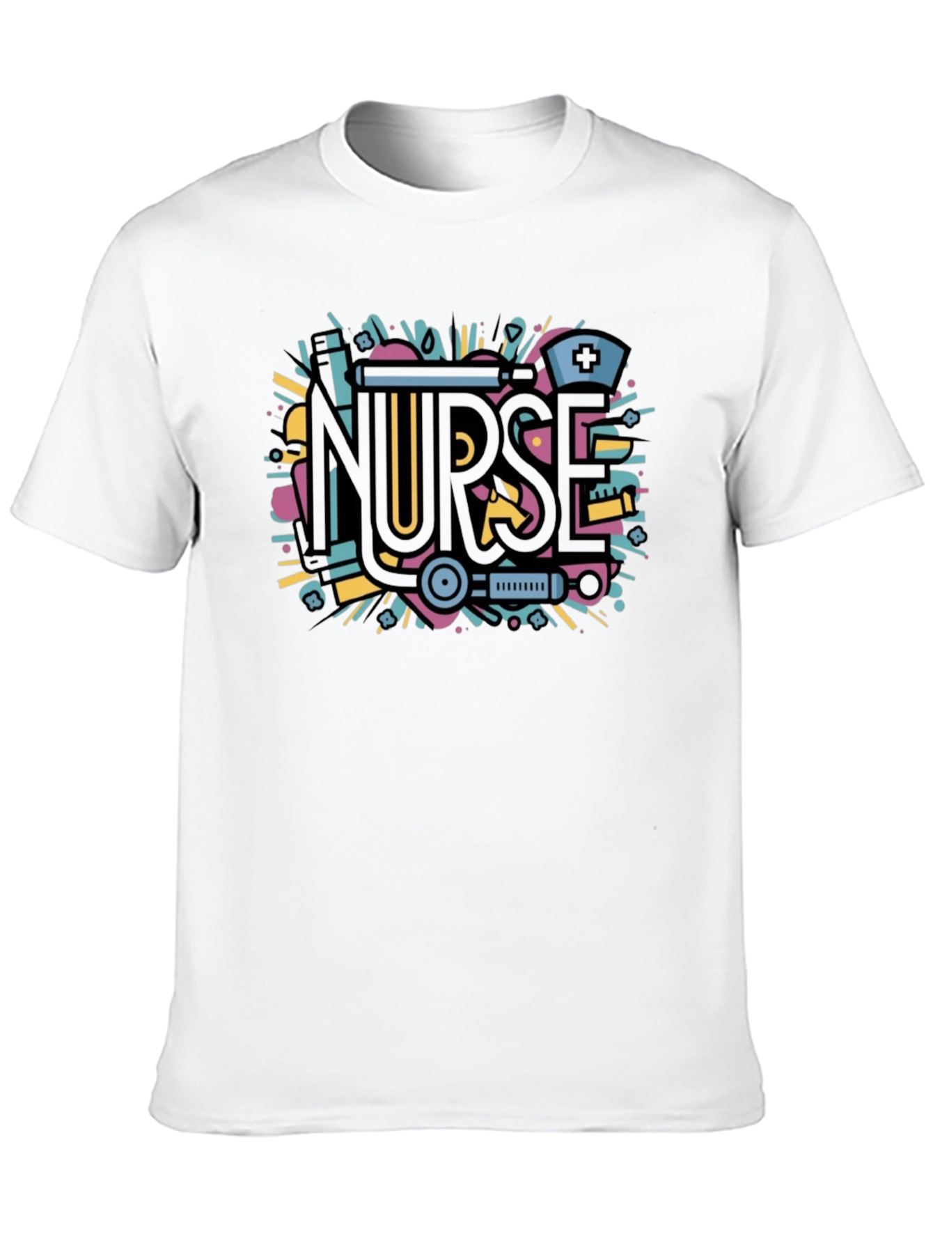Nurse Graphic Tee - Black Cotton Blend Shirt
