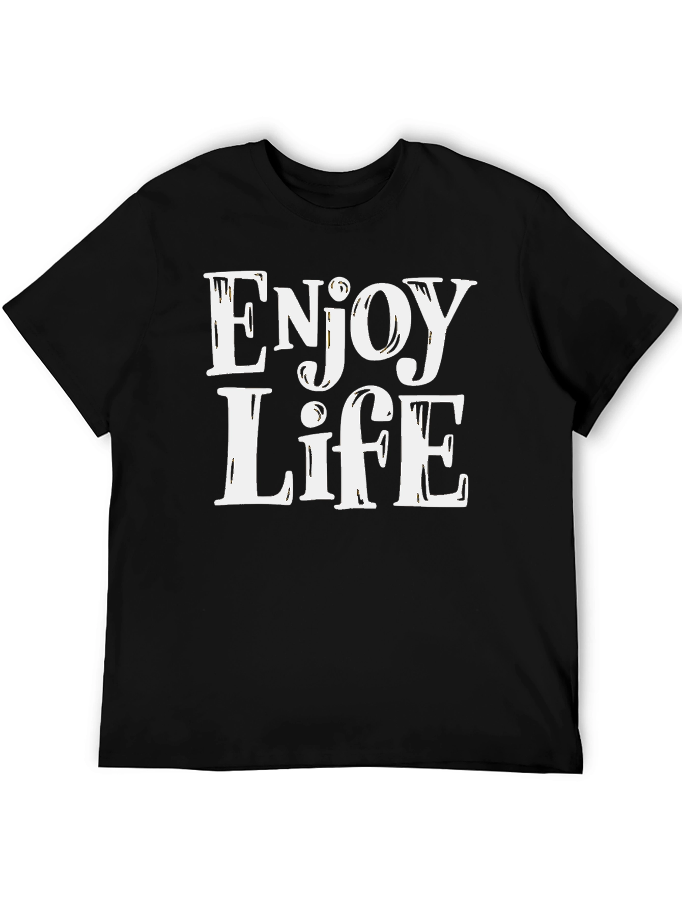 Enjoy Life Graphic Tee - Black Casual T-Shirt