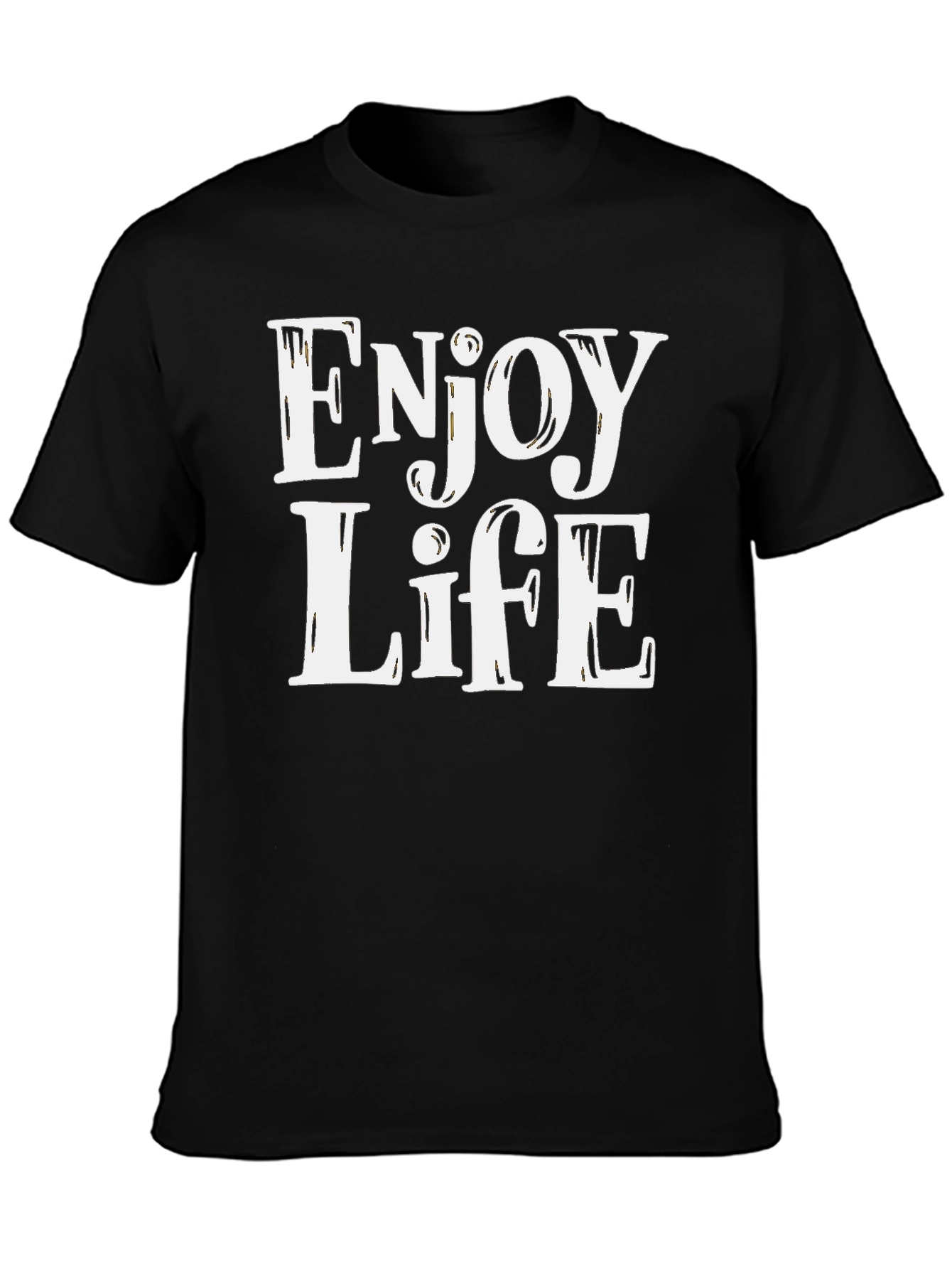 Enjoy Life Graphic Tee - Black Casual T-Shirt