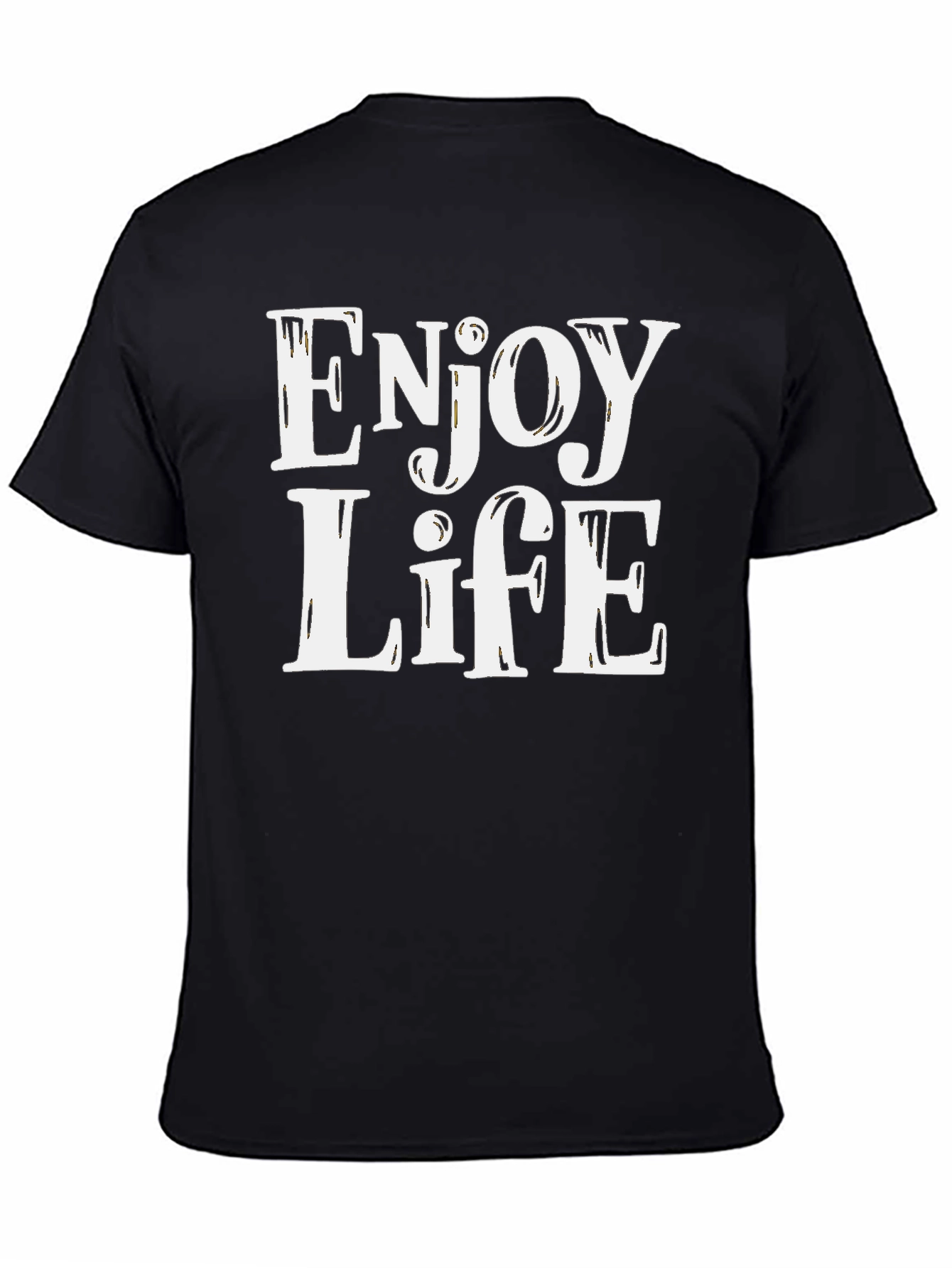 Enjoy Life Graphic Tee - Black Casual T-Shirt