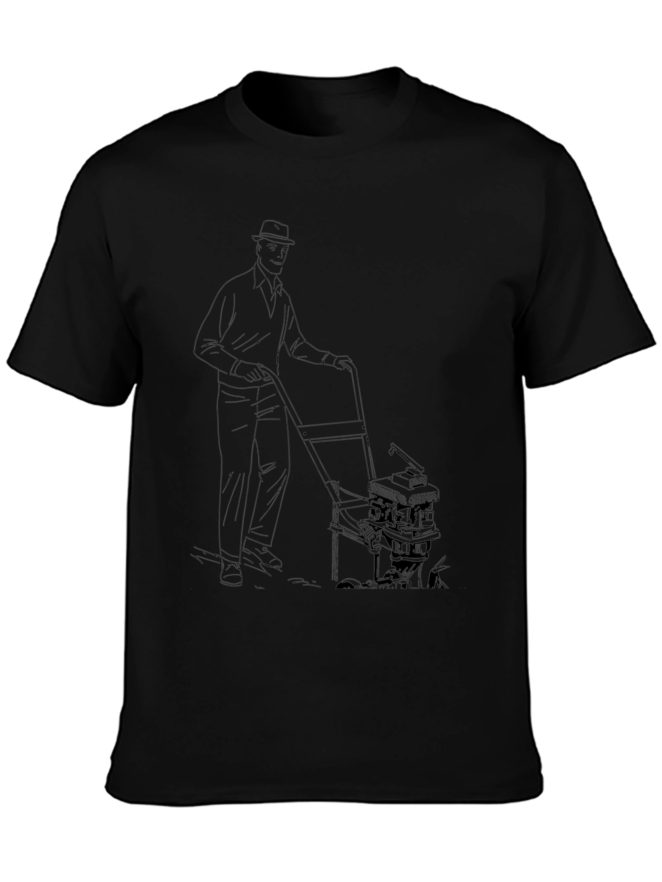 Lawn Mowing Man Graphic Tee - Cool Unique Design