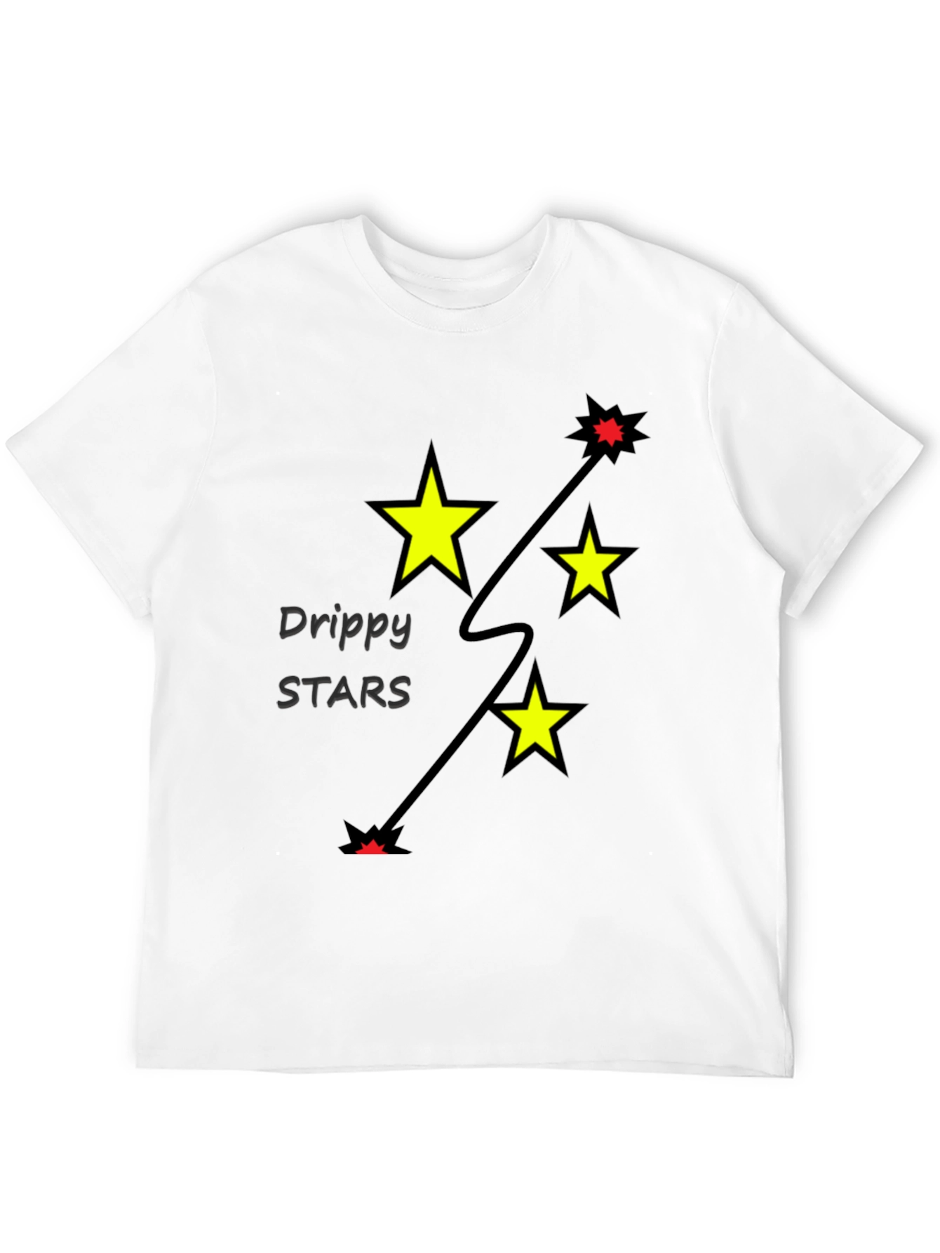 Drippy Stars Graphic Tee - Black