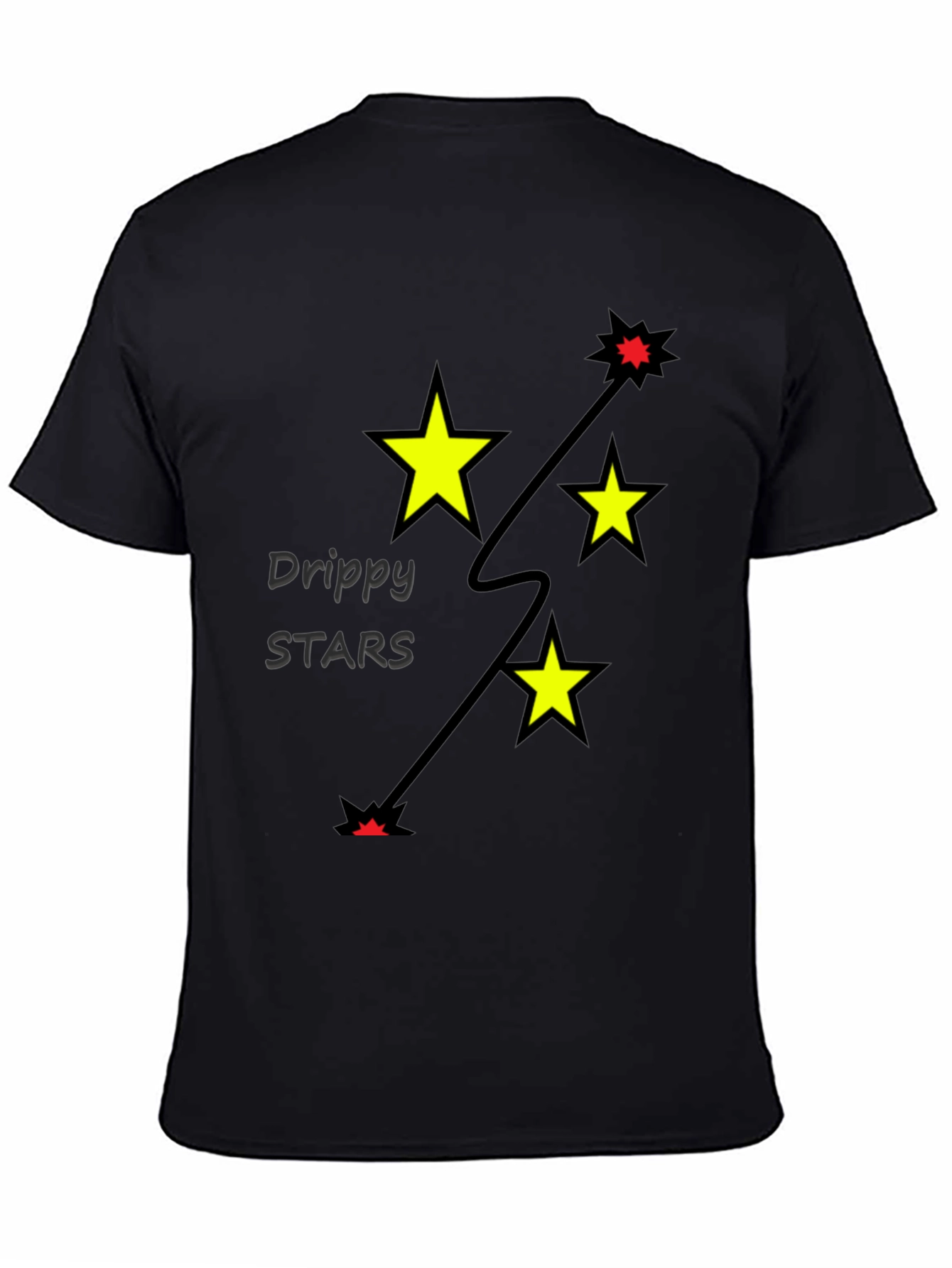 Drippy Stars Graphic Tee - Black