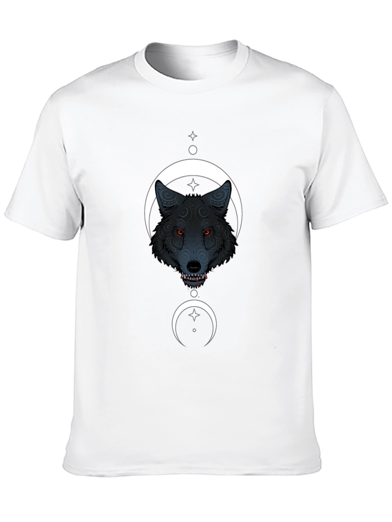 Wolf Moon Graphic Tee - Stylish Black Cotton T-Shirt