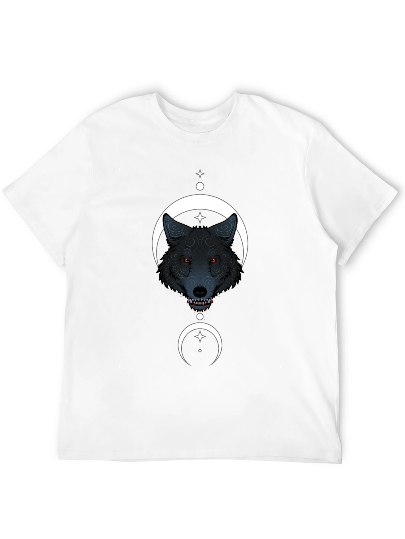 Wolf Moon Graphic Tee - Stylish Black Cotton T-Shirt