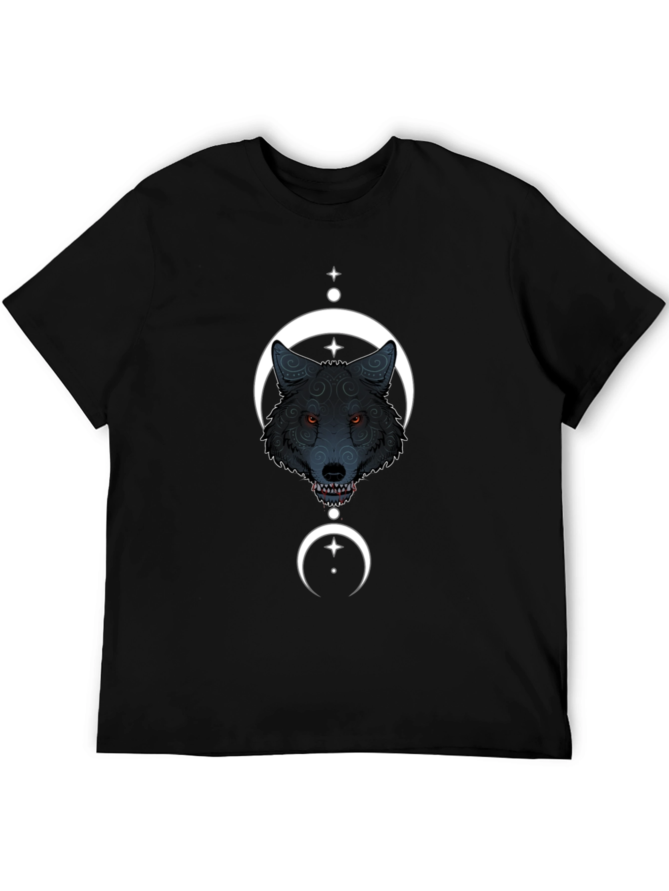 Wolf Moon Graphic Tee - Stylish Black Cotton T-Shirt