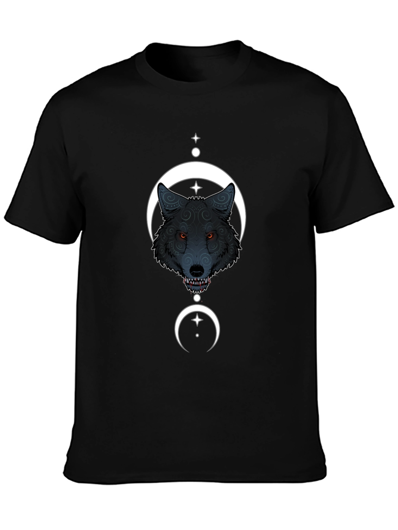 Wolf Moon Graphic Tee - Stylish Black Cotton T-Shirt