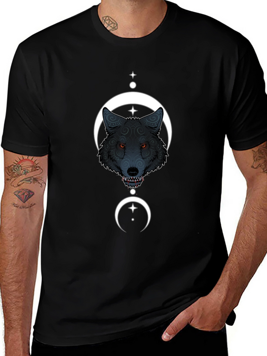 Wolf Moon Graphic Tee - Stylish Black Cotton T-Shirt