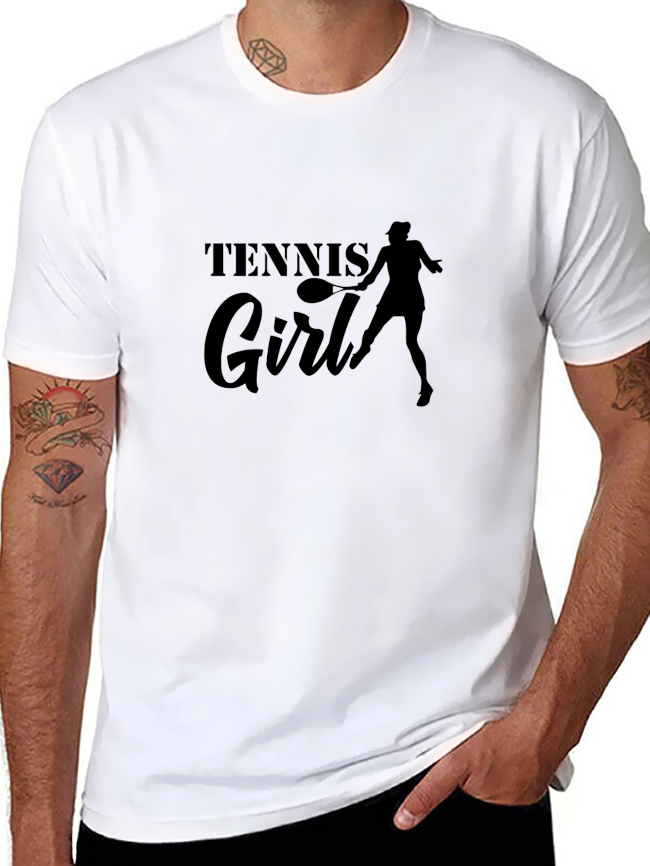 Tennis Girl Black Graphic Tee