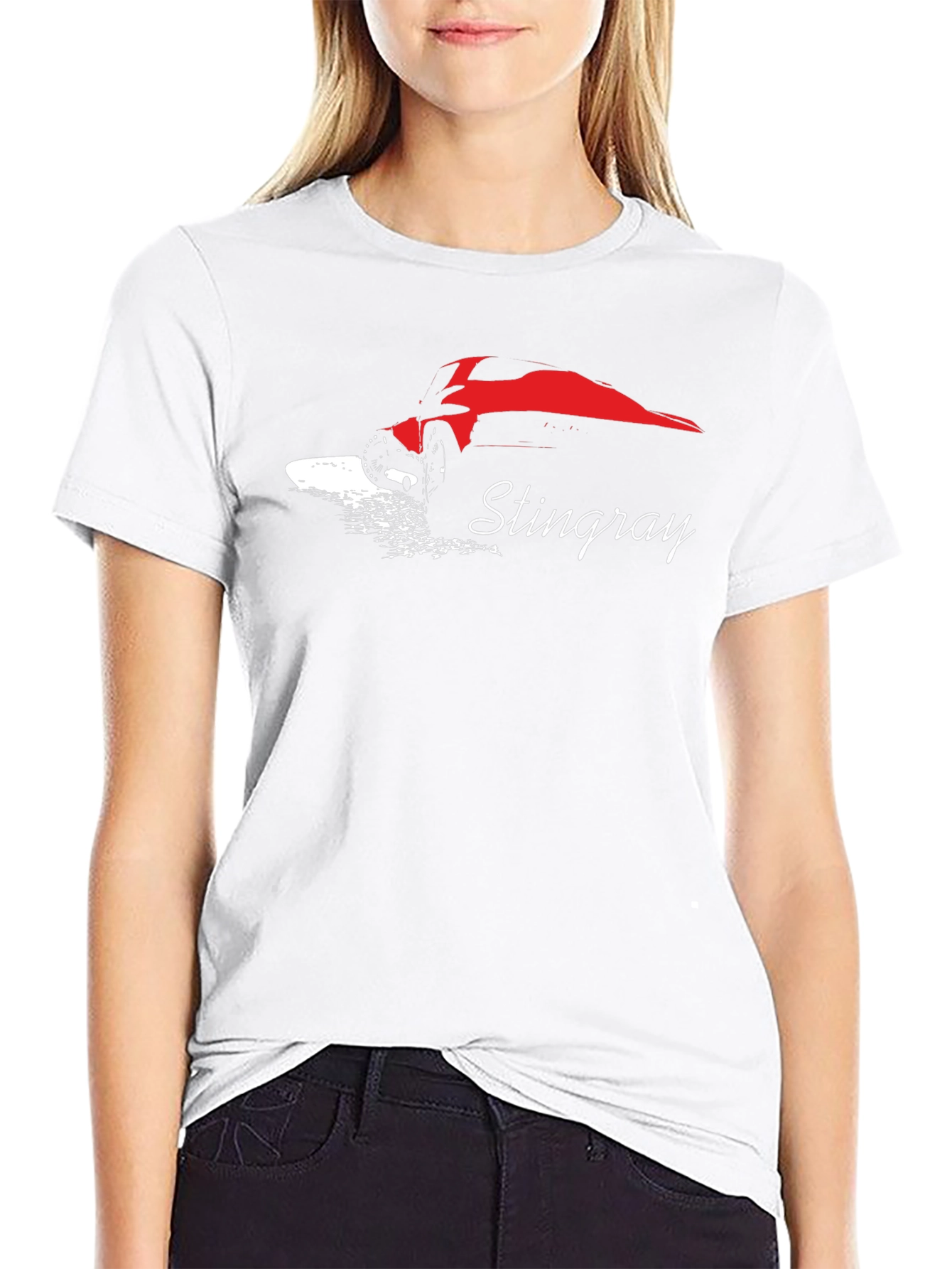 Stingray Graphic T-Shirt - Black Cotton Car Tee