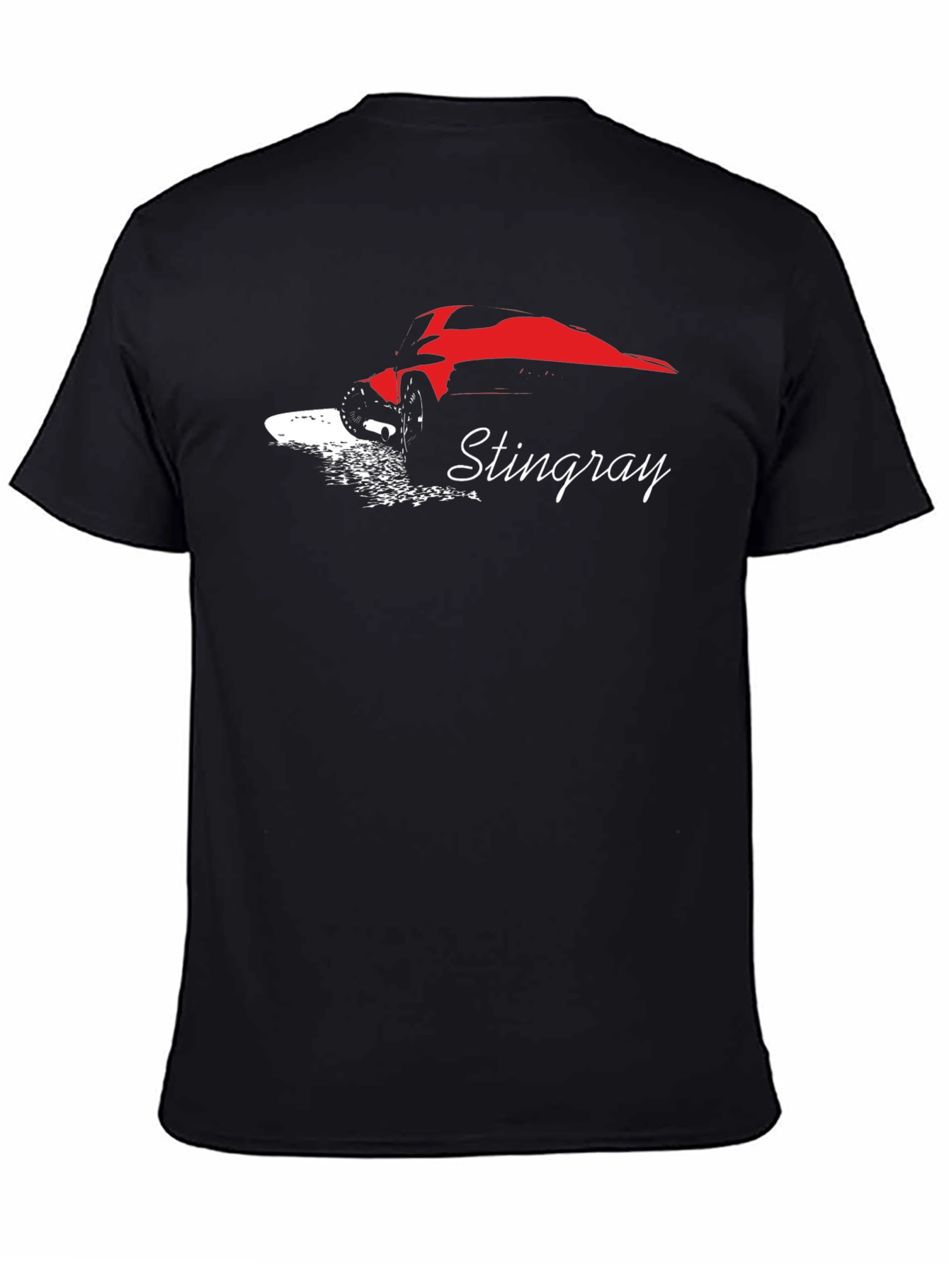 Stingray Graphic T-Shirt - Black Cotton Car Tee
