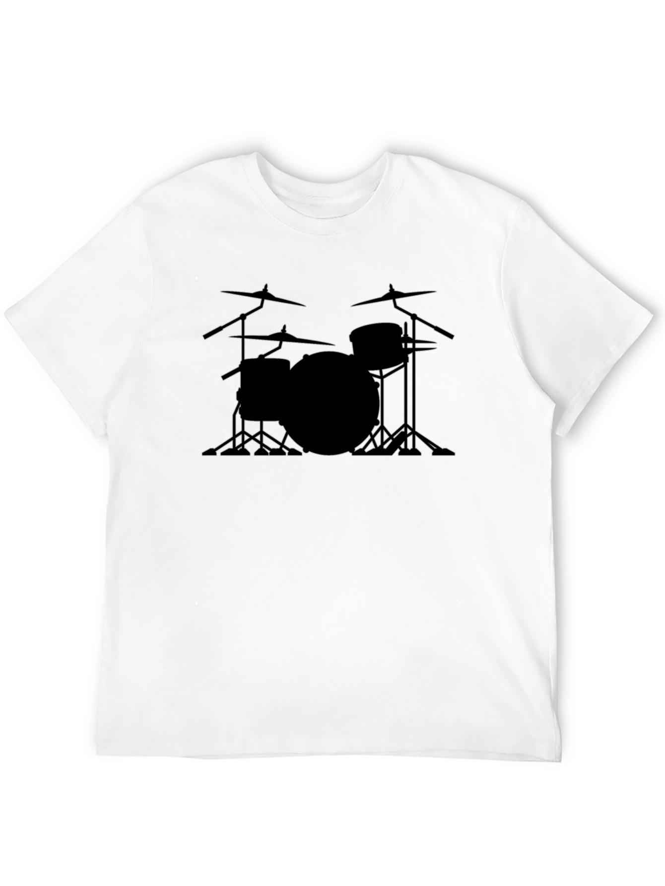 Drum Set Outline Black T-Shirt