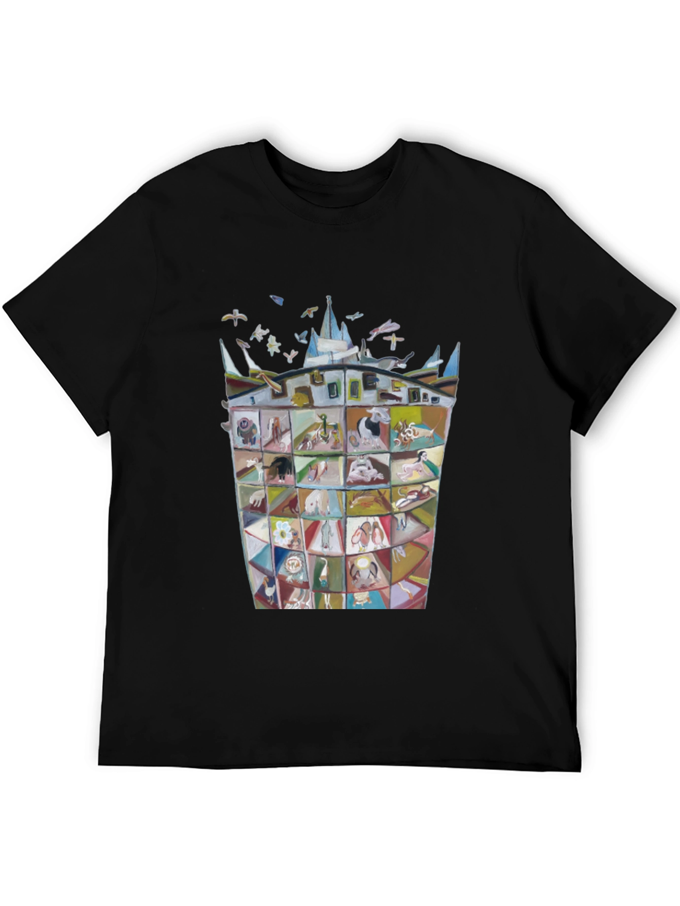 Artistic Graphic Print Crew Neck Tee