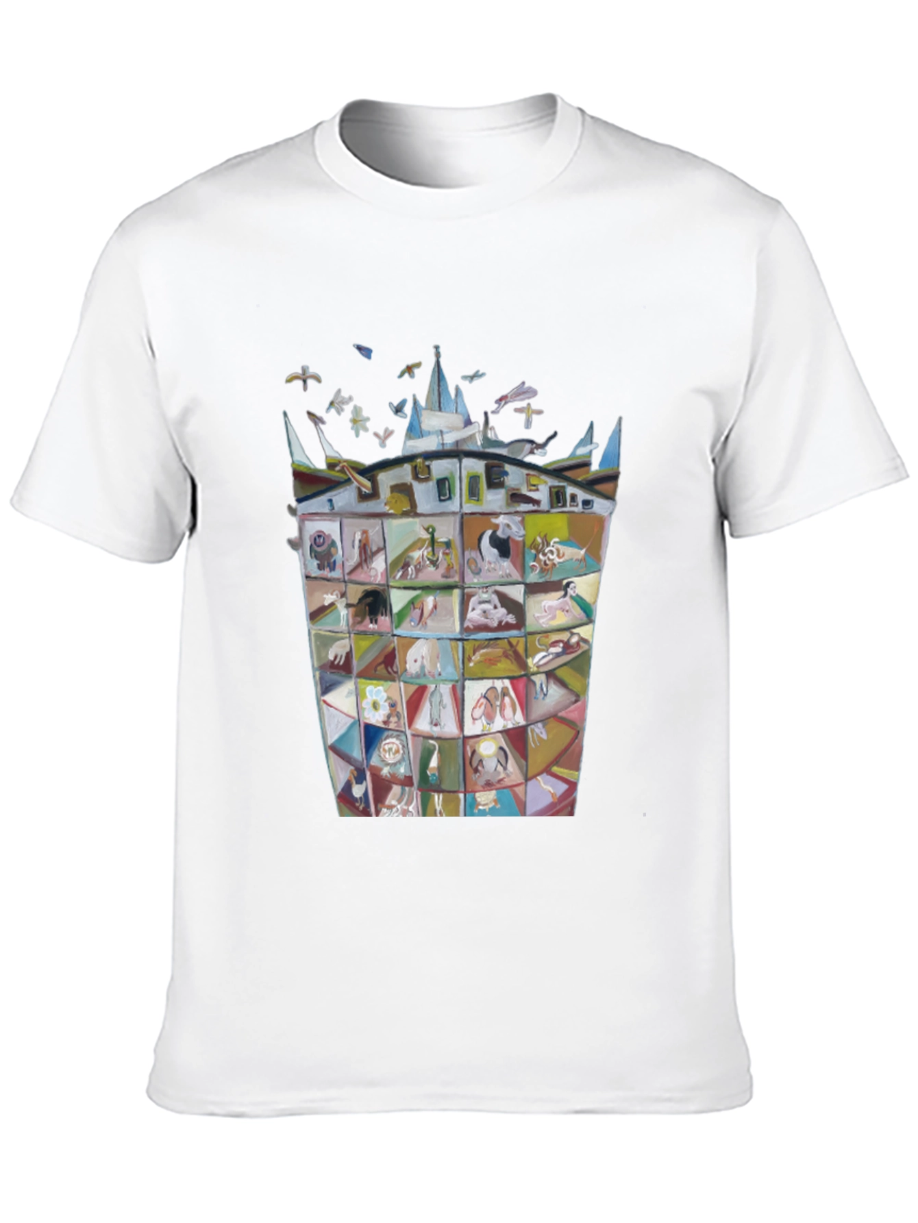 Artistic Graphic Print Crew Neck Tee