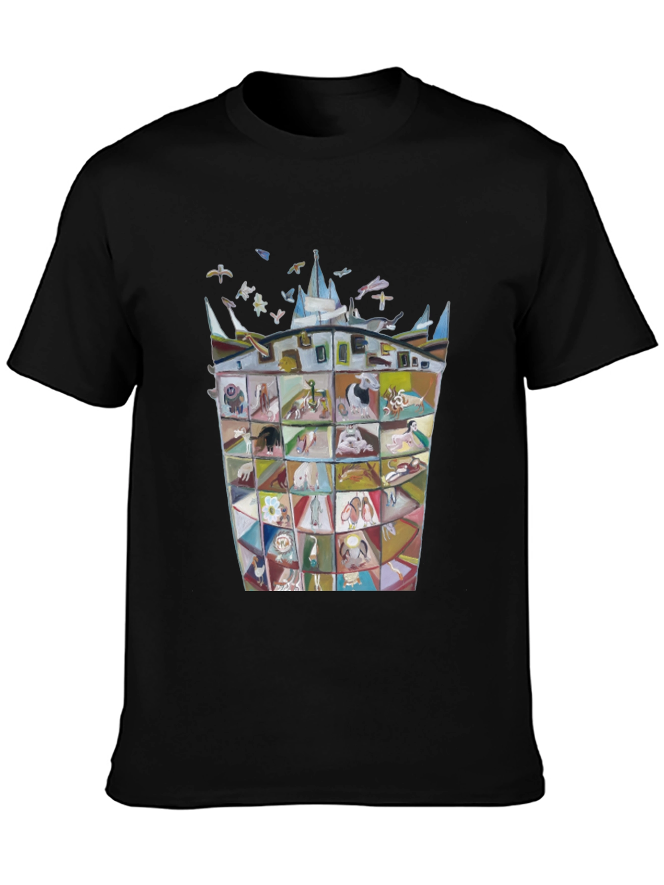 Artistic Graphic Print Crew Neck Tee