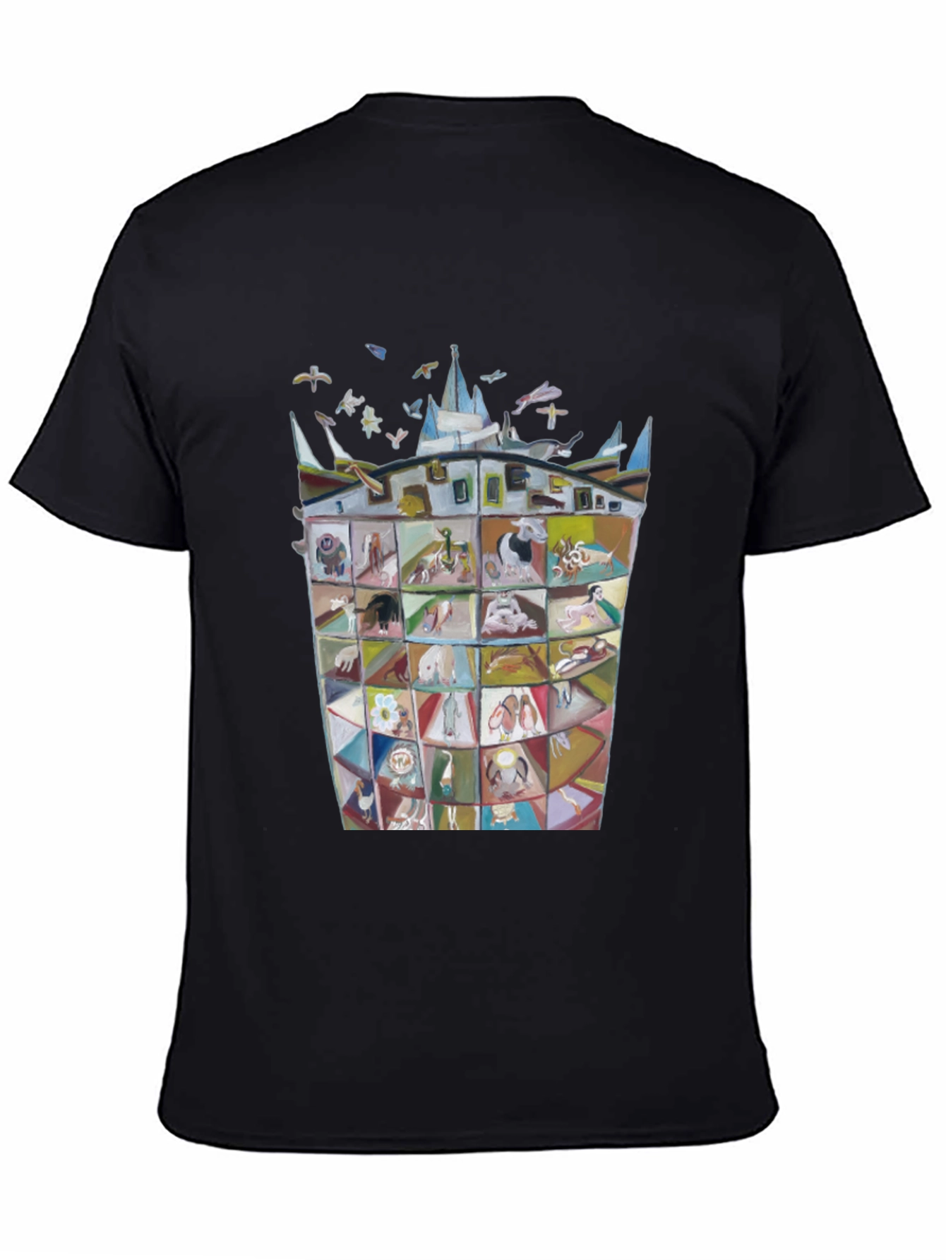 Artistic Graphic Print Crew Neck Tee