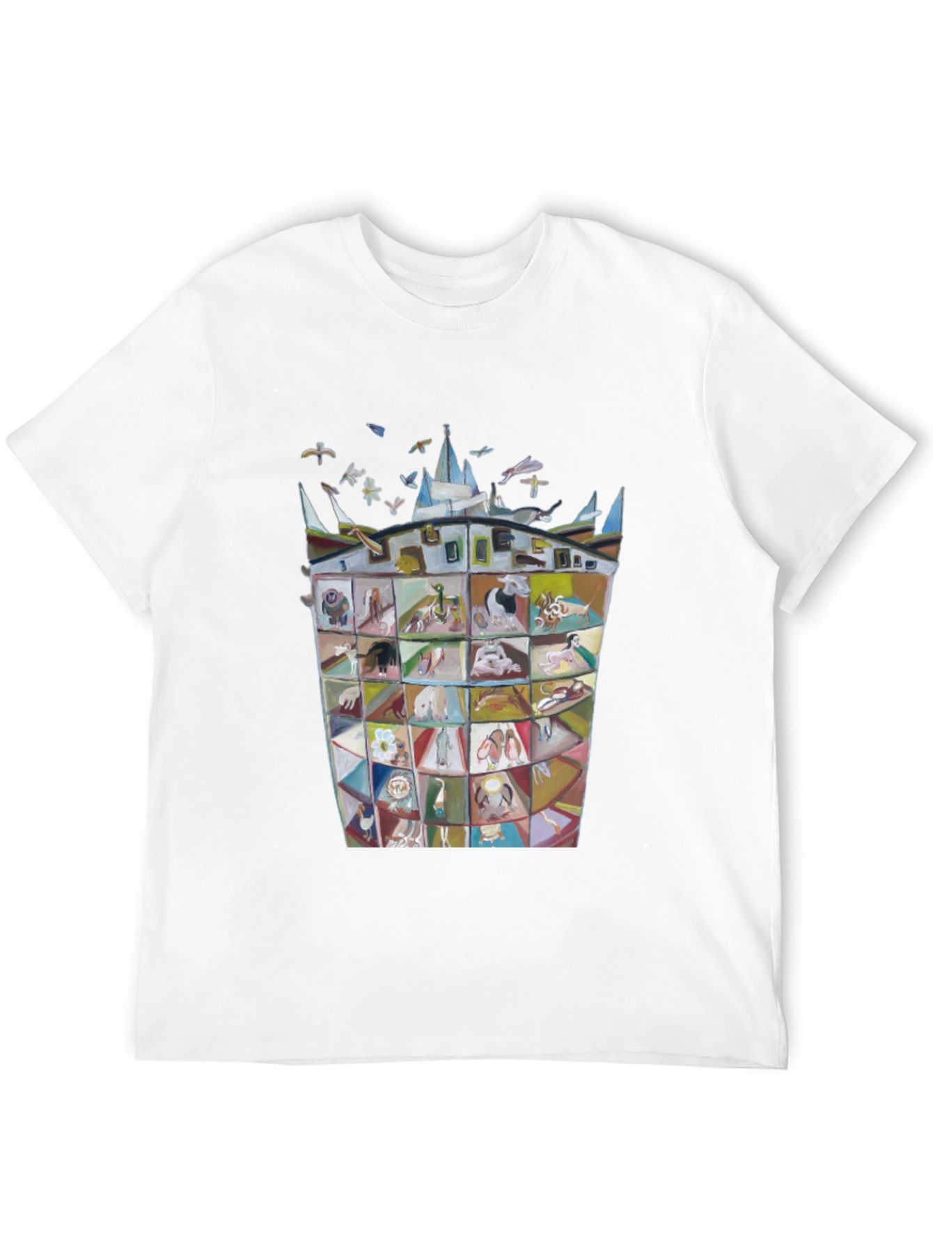 Artistic Graphic Print Crew Neck Tee