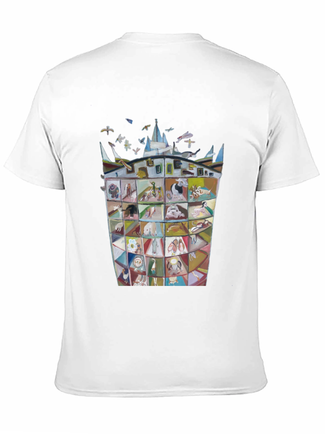 Artistic Graphic Print Crew Neck Tee