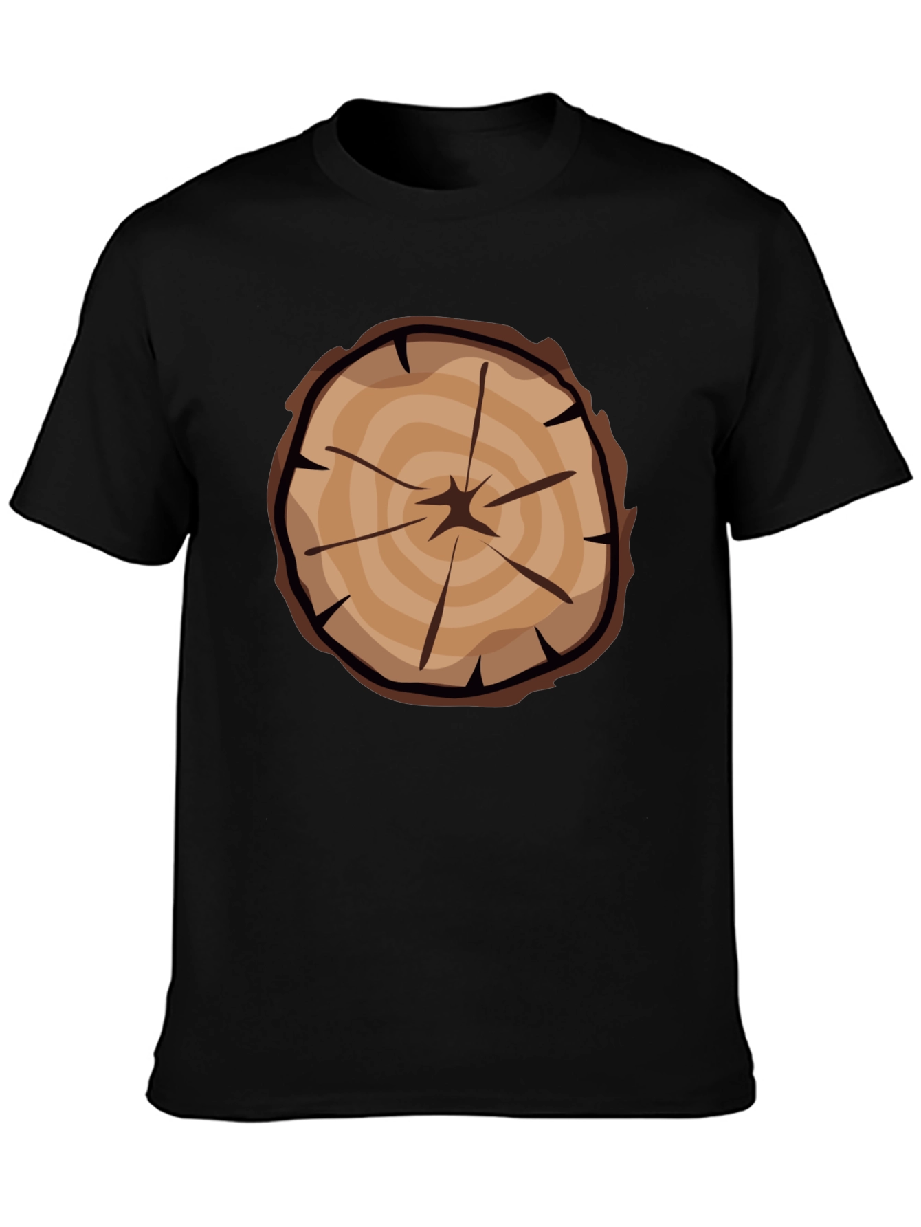 Tree Ring Graphic Tee - Black Casual T-Shirt