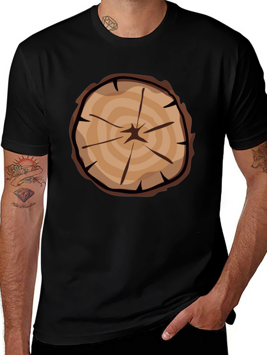 Tree Ring Graphic Tee - Black Casual T-Shirt