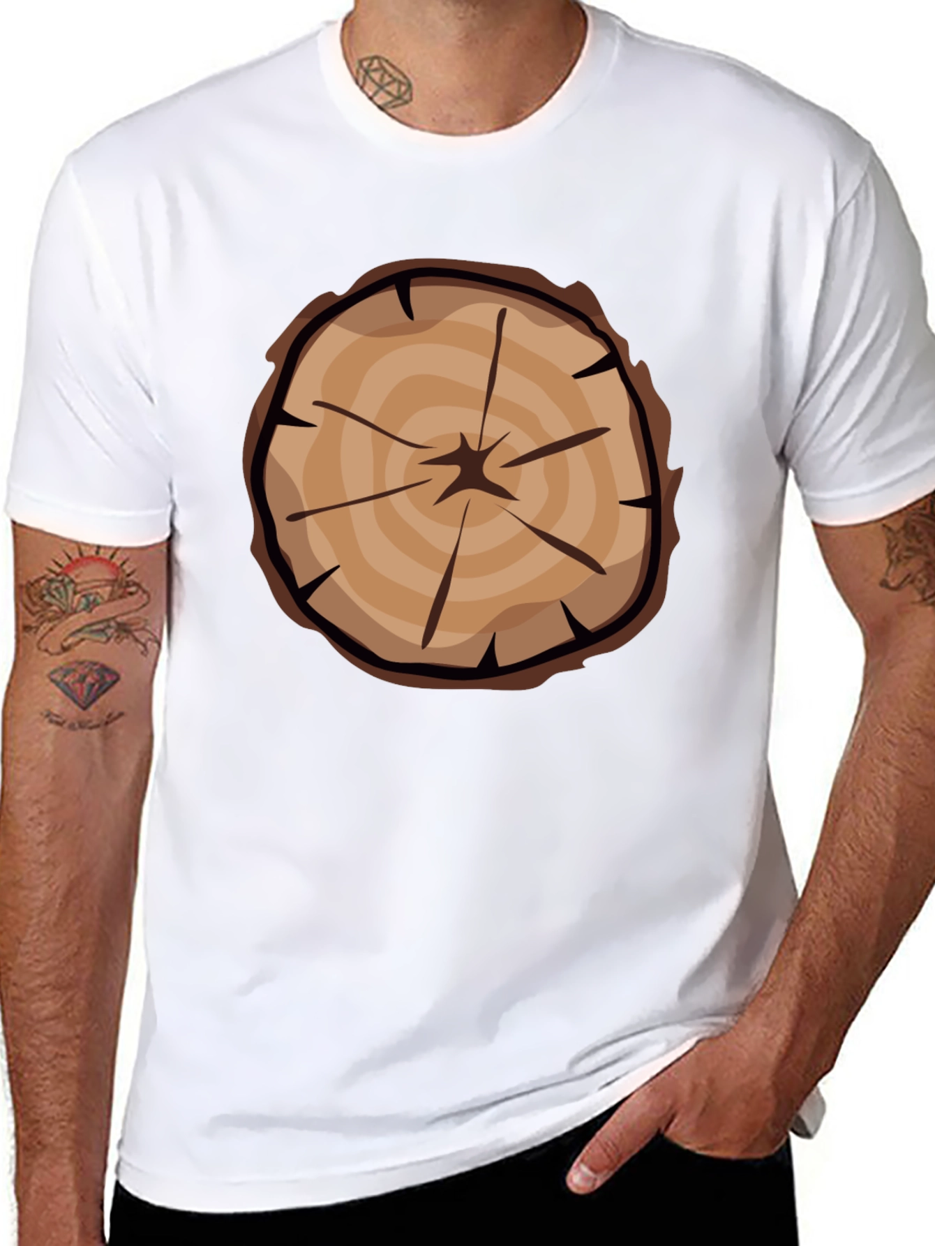 Tree Ring Graphic Tee - Black Casual T-Shirt