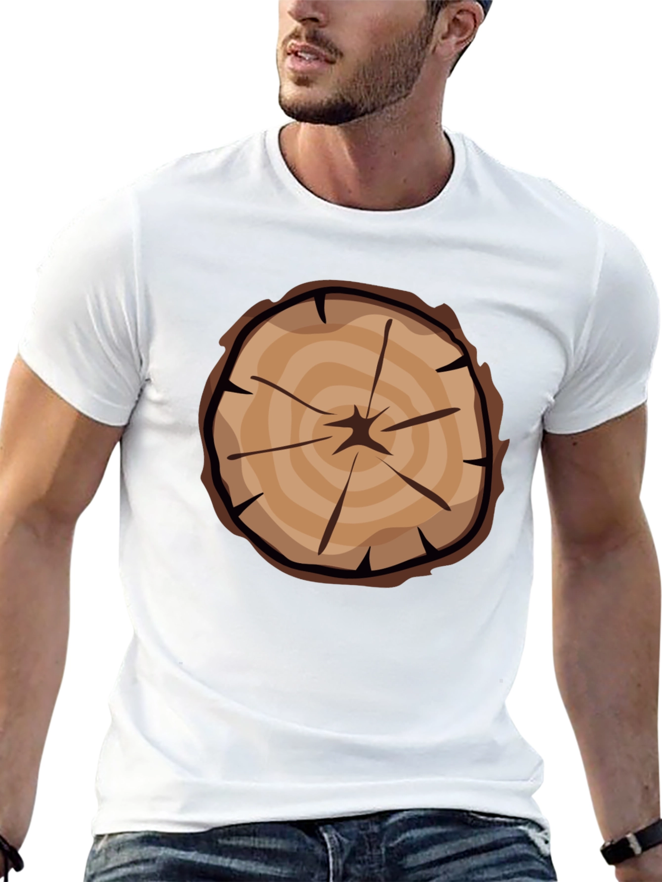 Tree Ring Graphic Tee - Black Casual T-Shirt