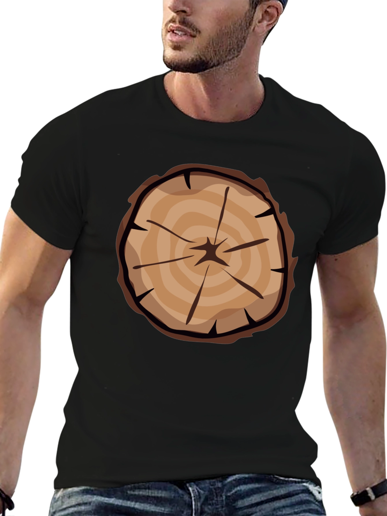 Tree Ring Graphic Tee - Black Casual T-Shirt