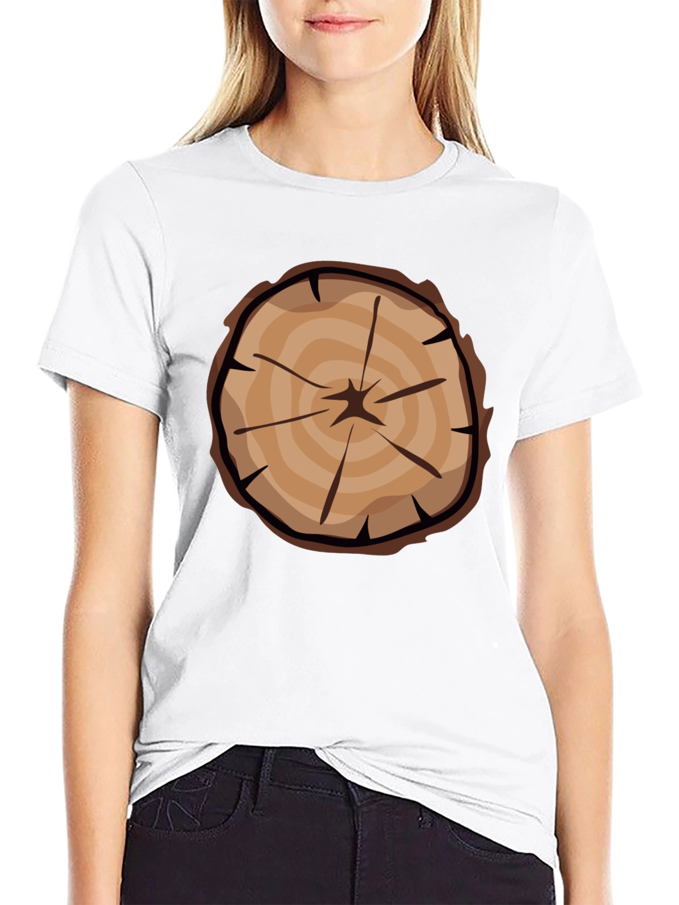 Tree Ring Graphic Tee - Black Casual T-Shirt