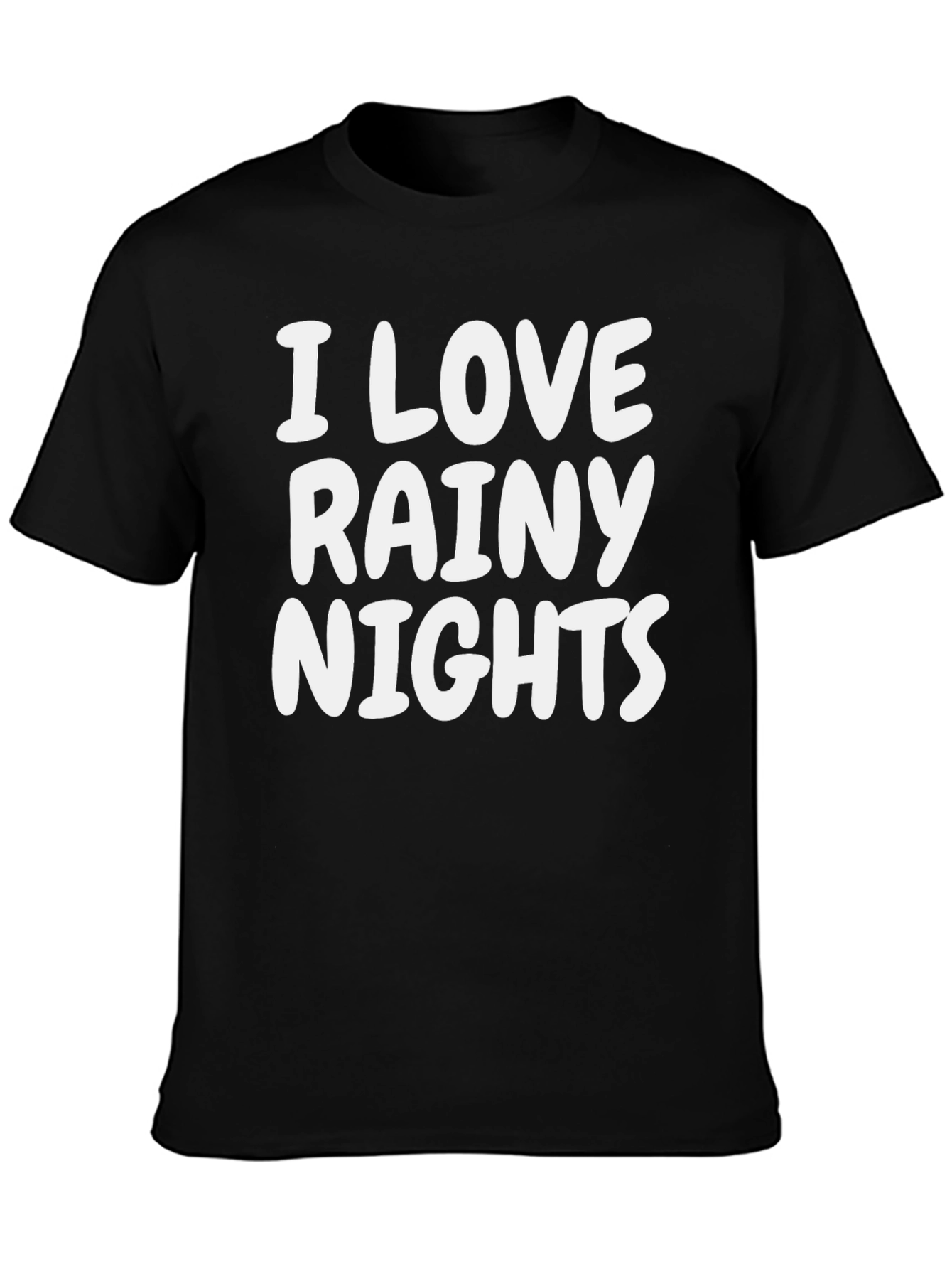 I Love Rainy Nights Black T-Shirt