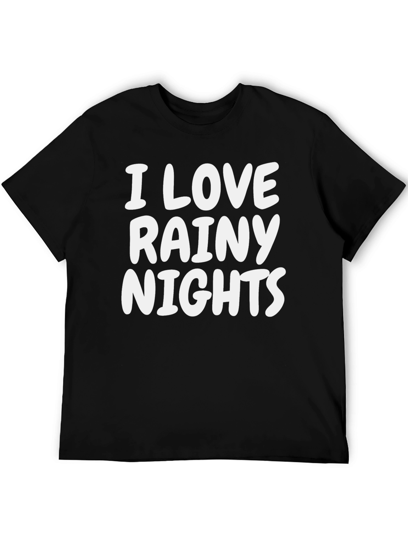 I Love Rainy Nights Black T-Shirt